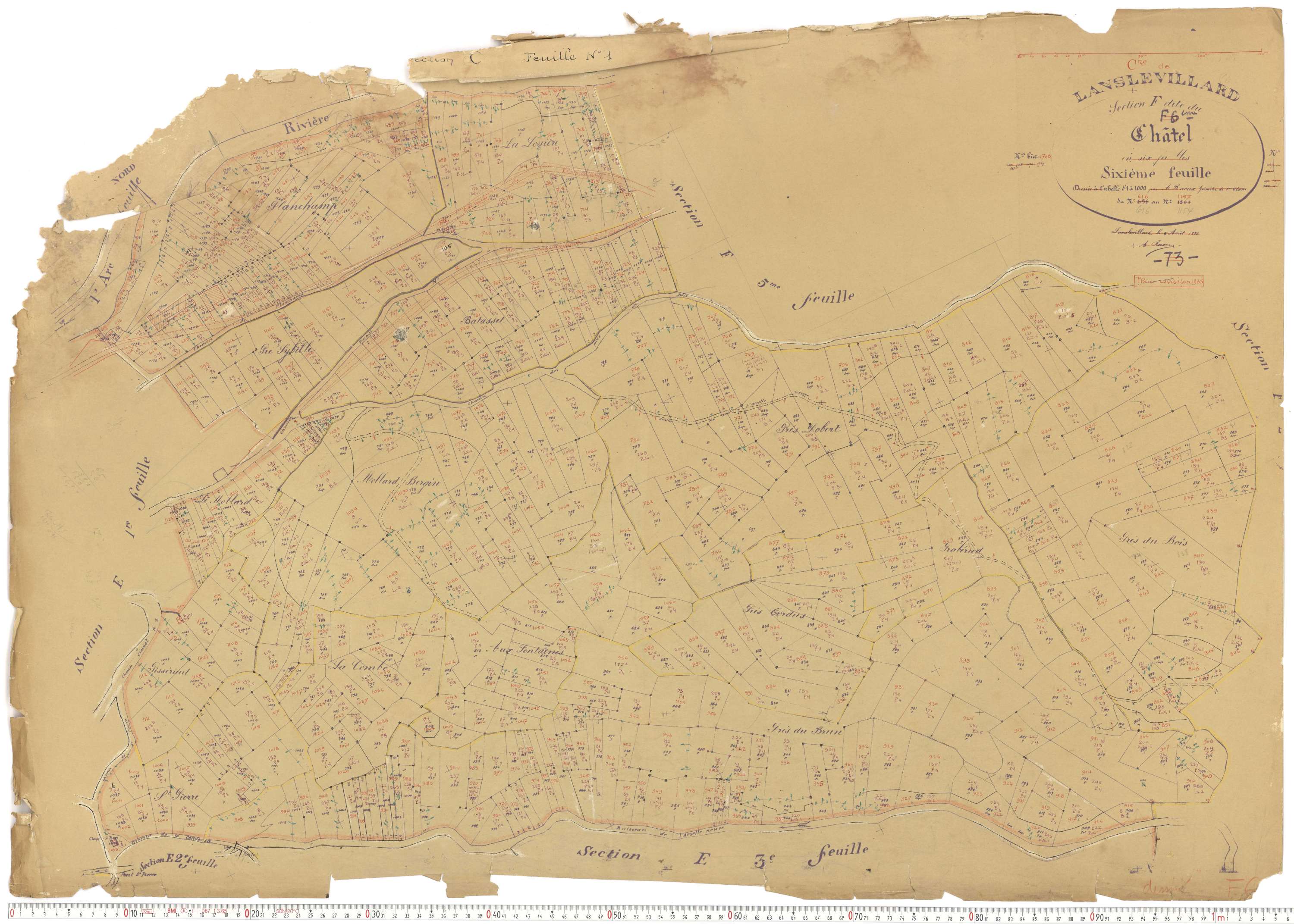 Lanslevillard - Plans cadastraux du cadastre rénové.