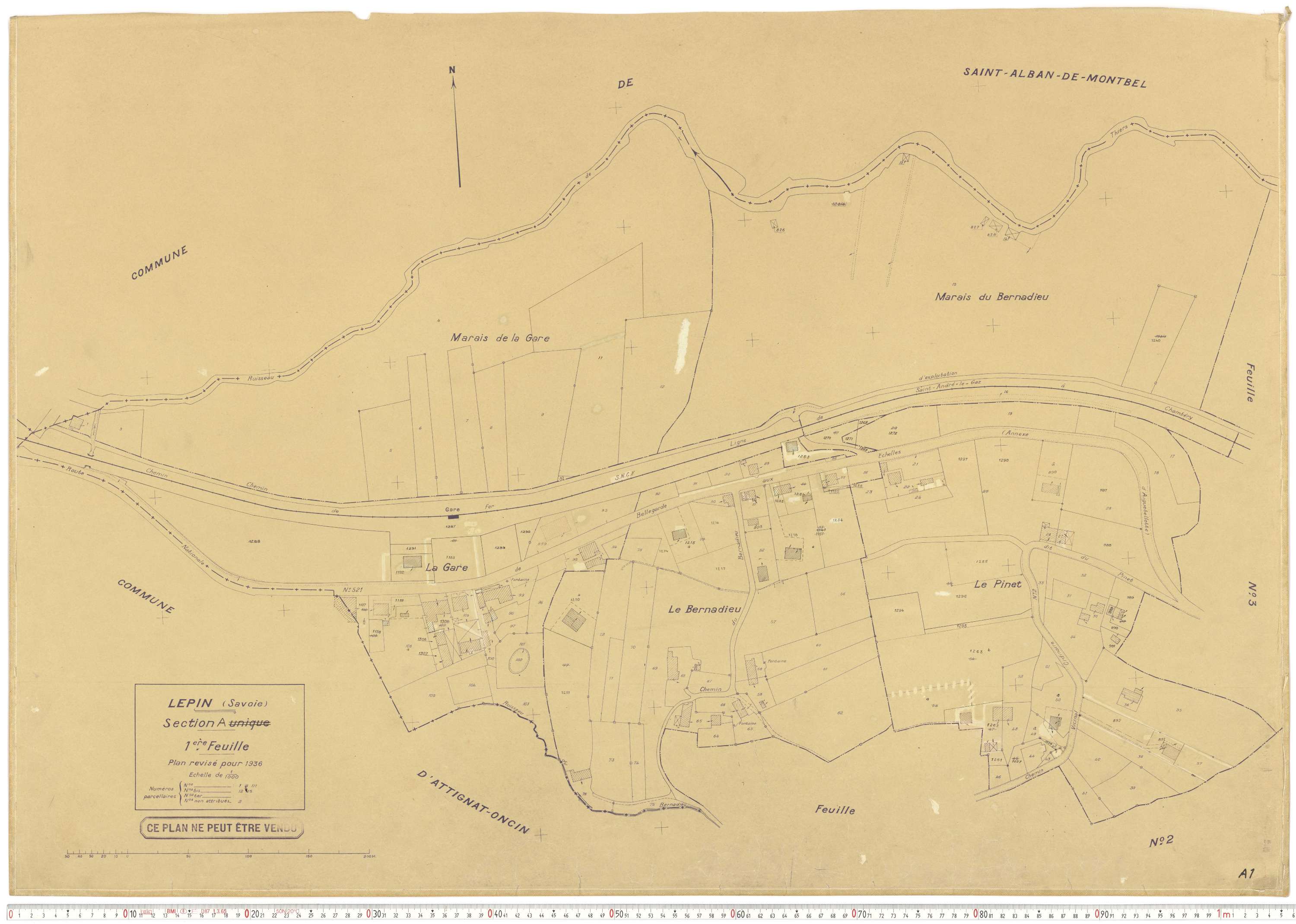 Lépin-le-Lac - Plans cadastraux du cadastre rénové.