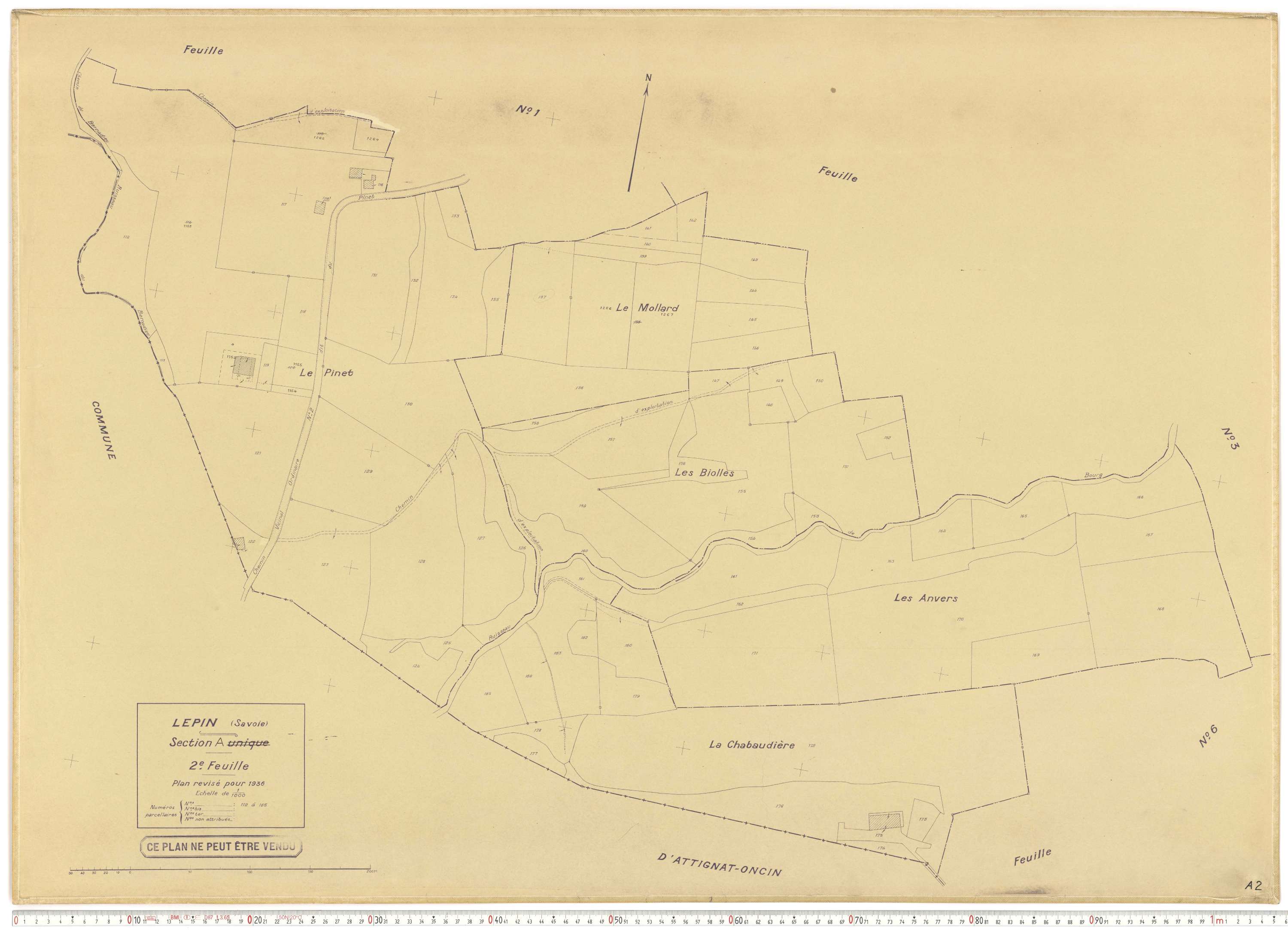 Lépin-le-Lac - Plans cadastraux du cadastre rénové.