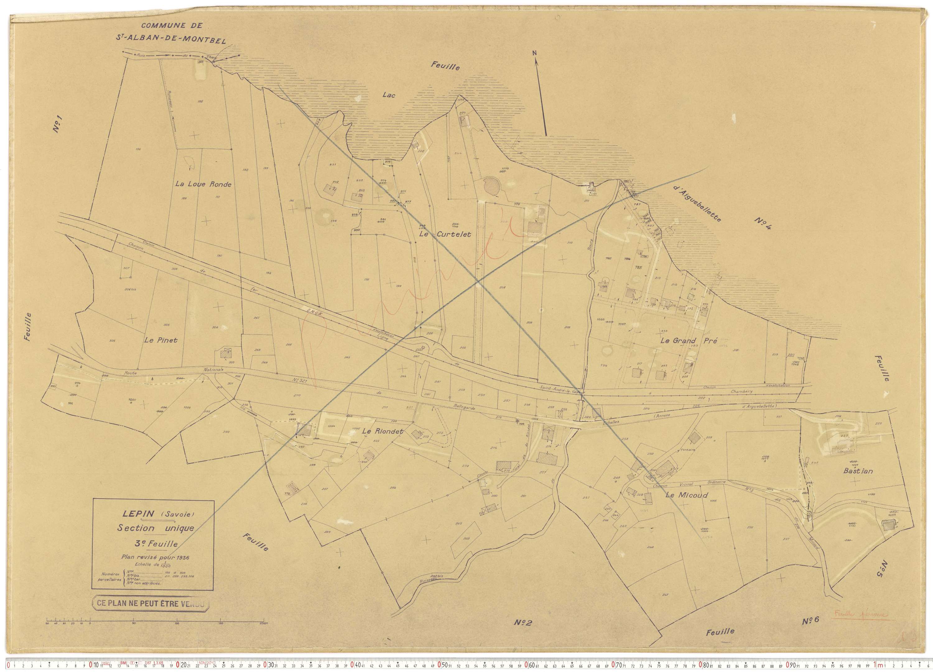 Lépin-le-Lac - Plans cadastraux du cadastre rénové.
