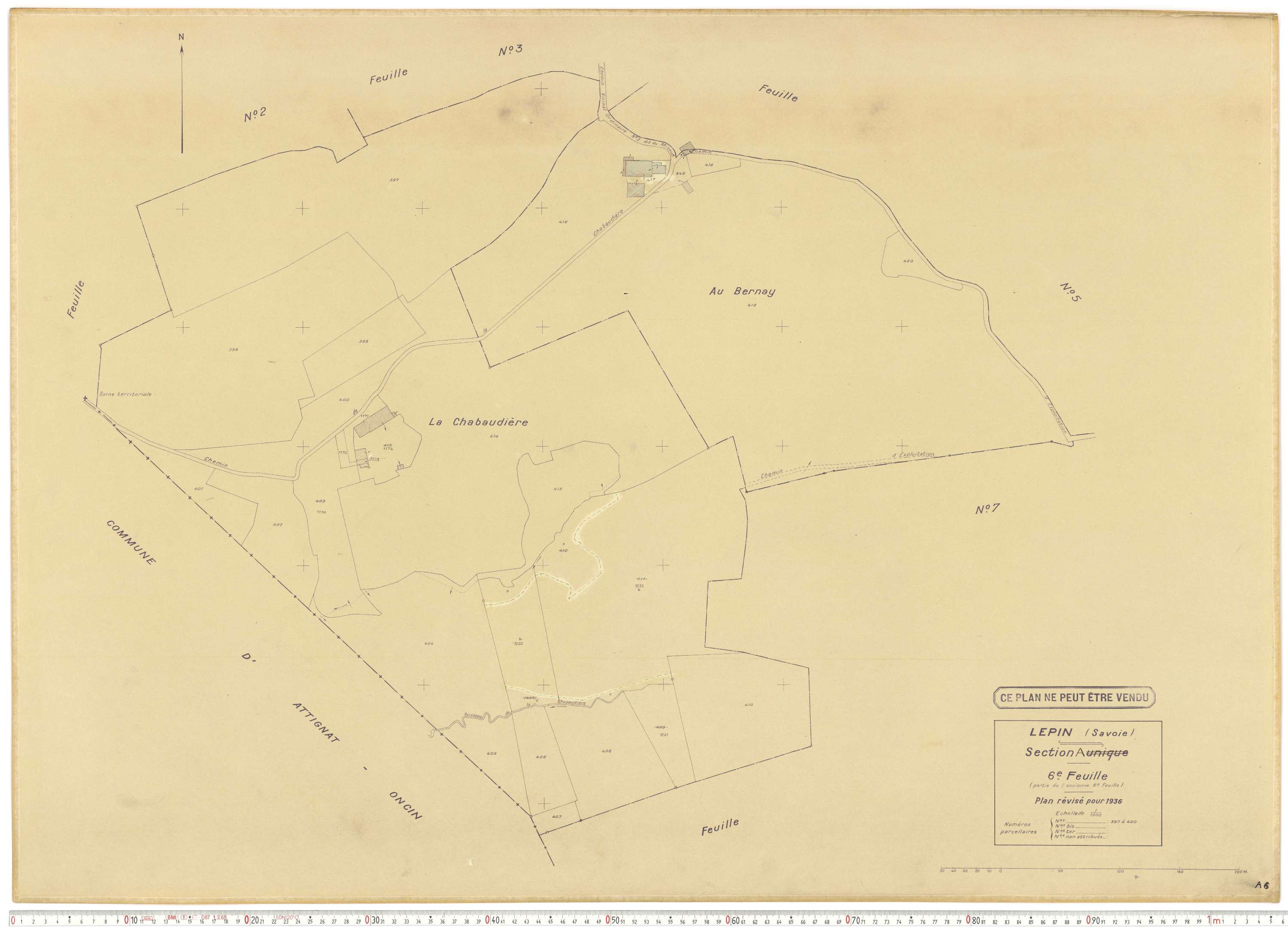 Lépin-le-Lac - Plans cadastraux du cadastre rénové.