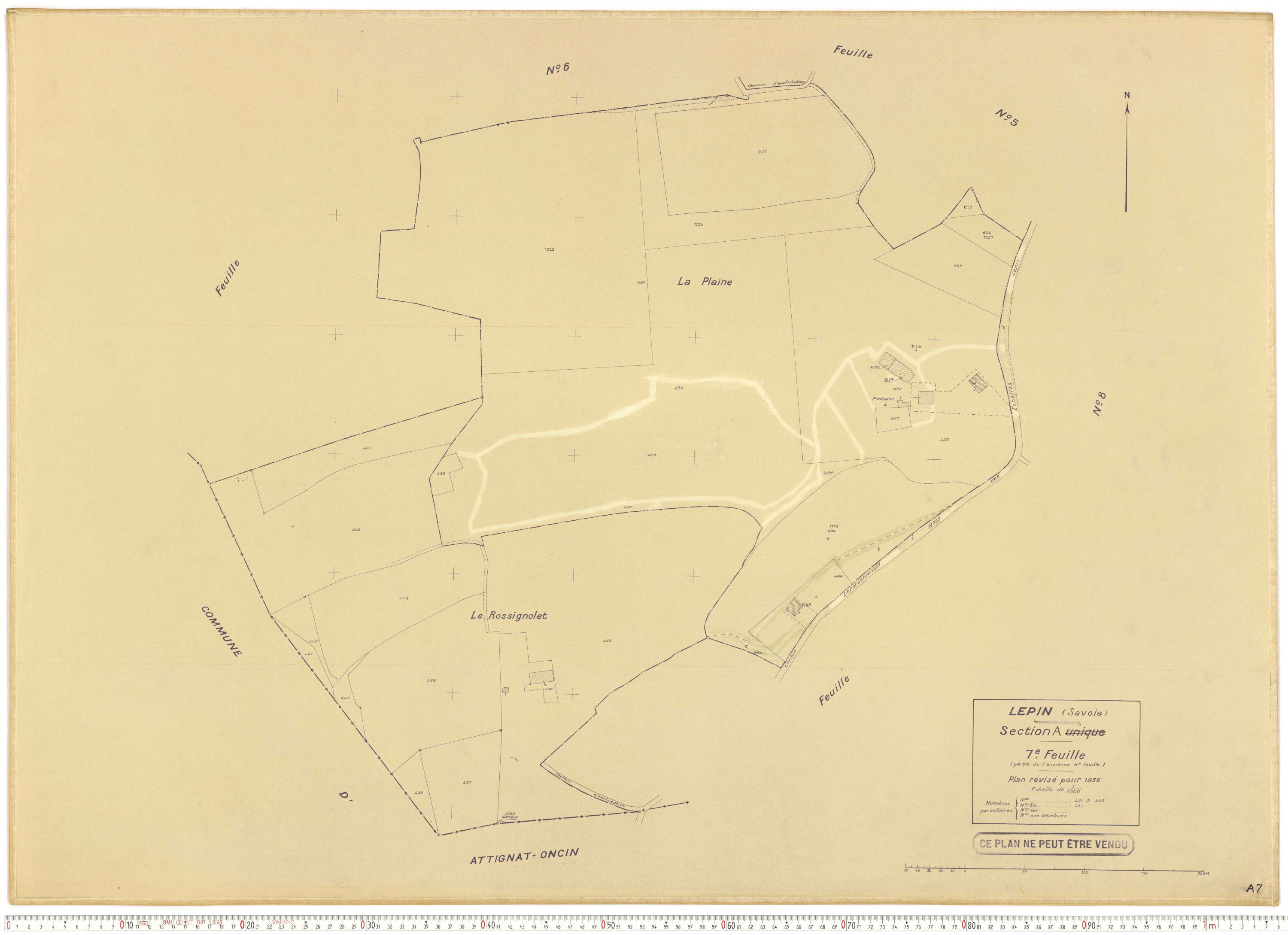 Lépin-le-Lac - Plans cadastraux du cadastre rénové.