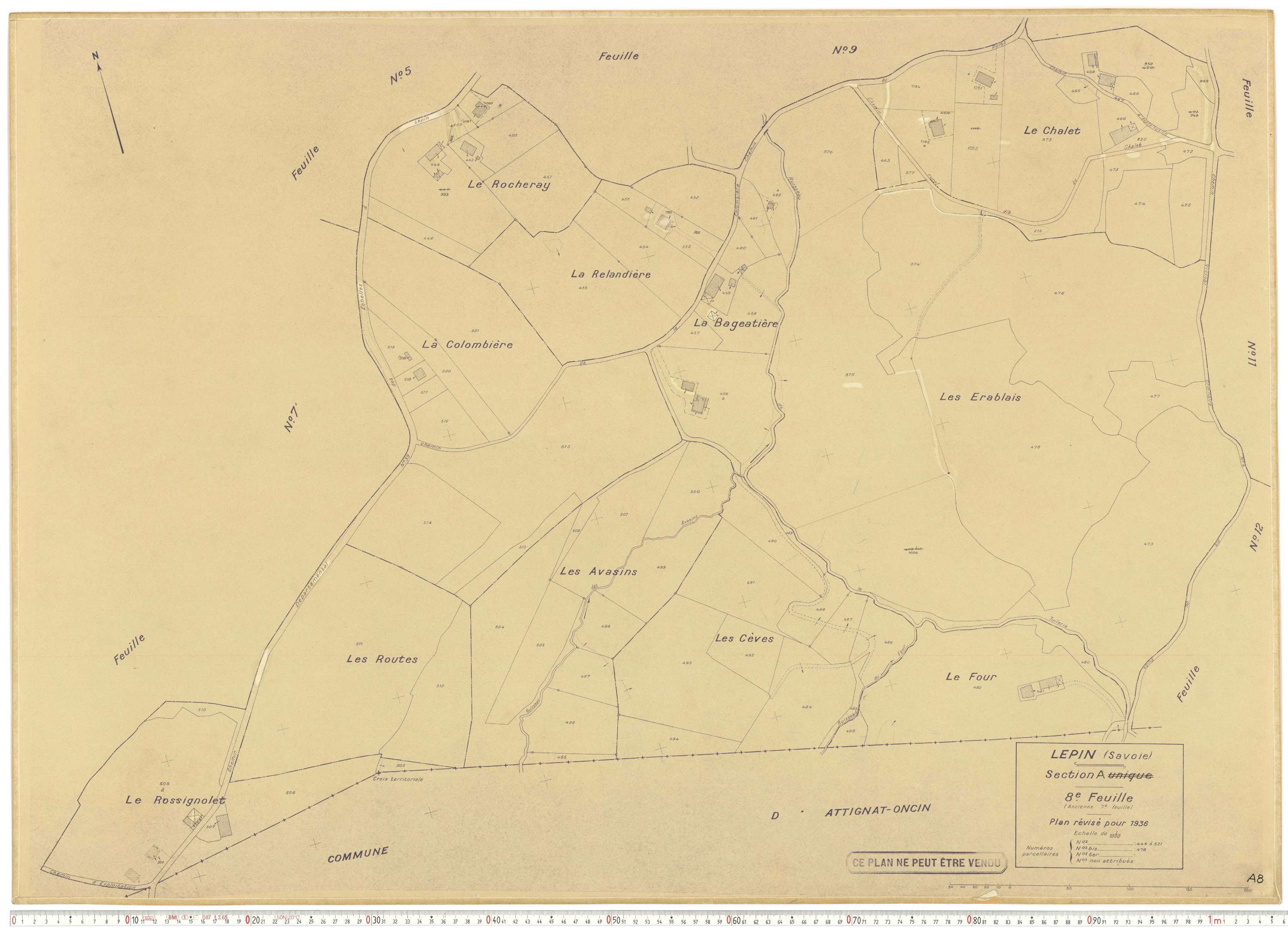 Lépin-le-Lac - Plans cadastraux du cadastre rénové.