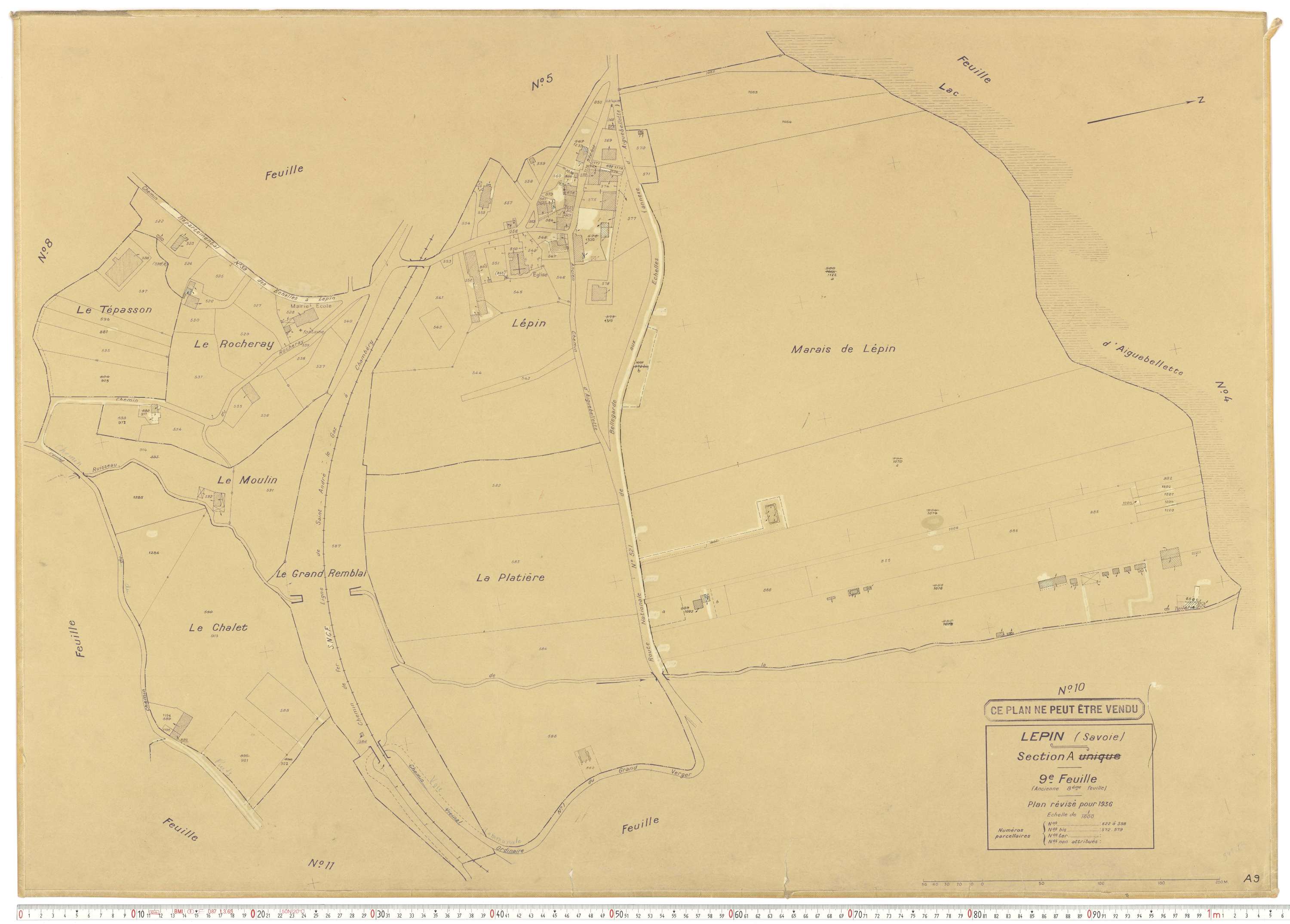 Lépin-le-Lac - Plans cadastraux du cadastre rénové.