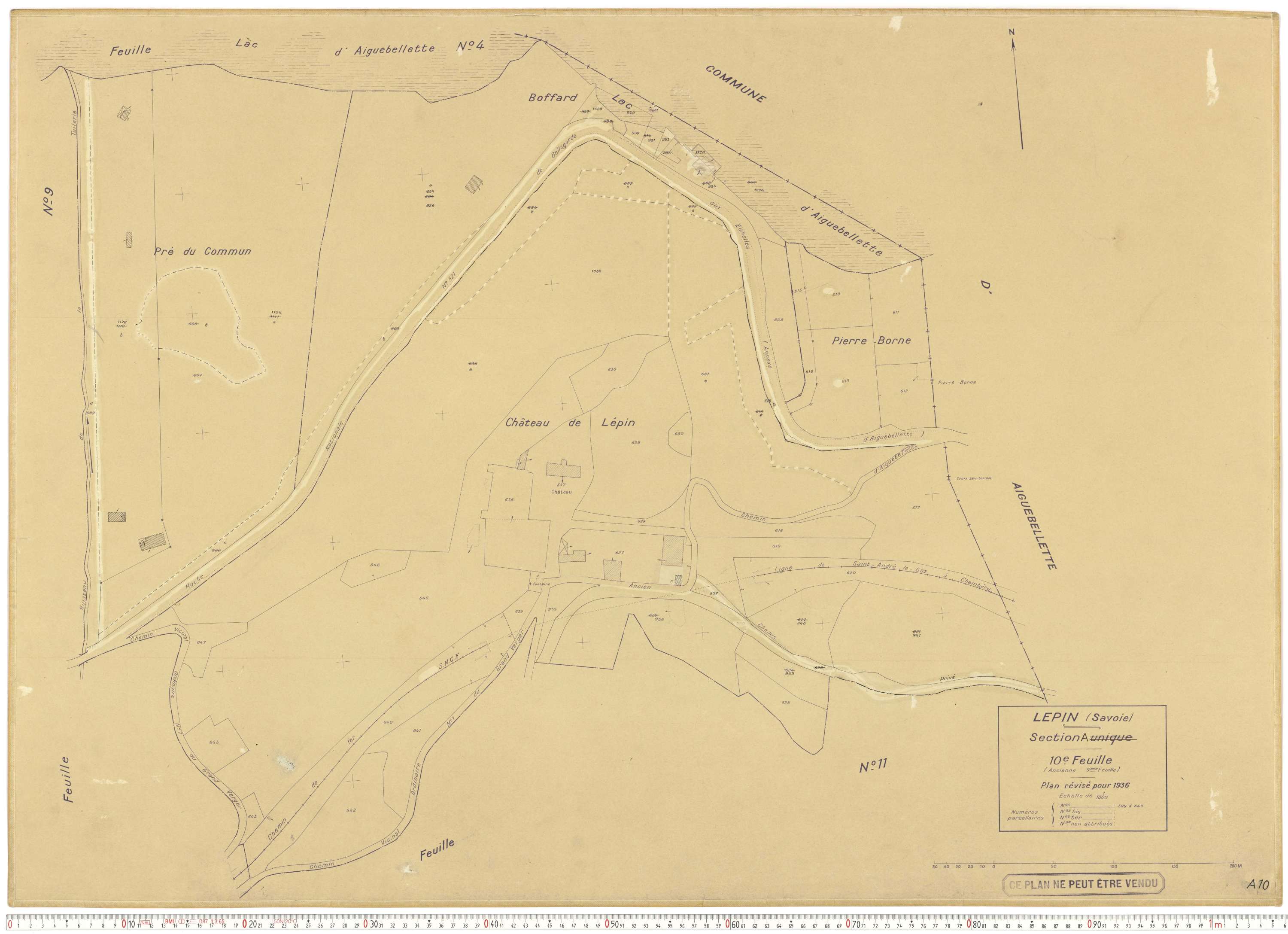 Lépin-le-Lac - Plans cadastraux du cadastre rénové.