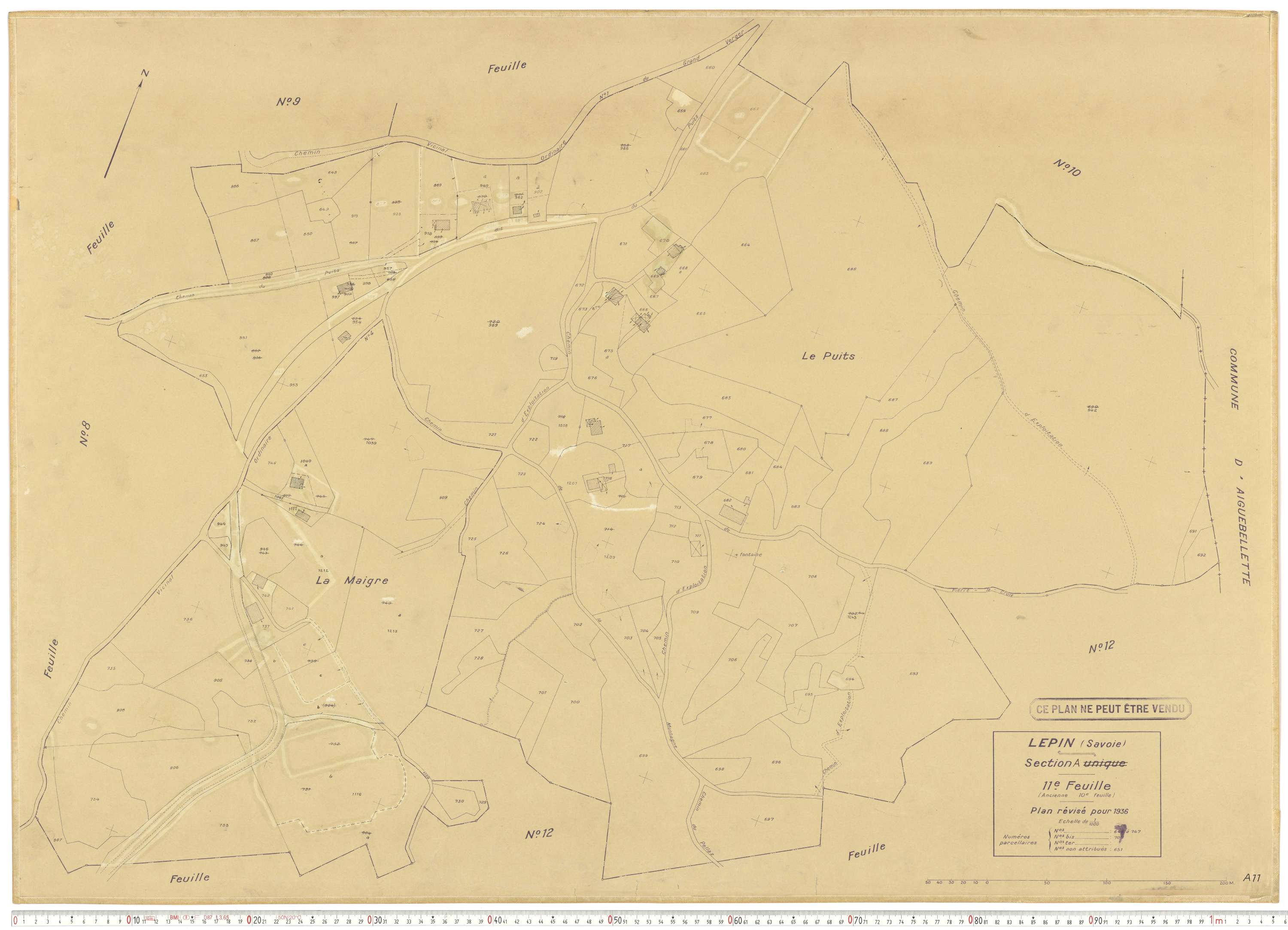 Lépin-le-Lac - Plans cadastraux du cadastre rénové.