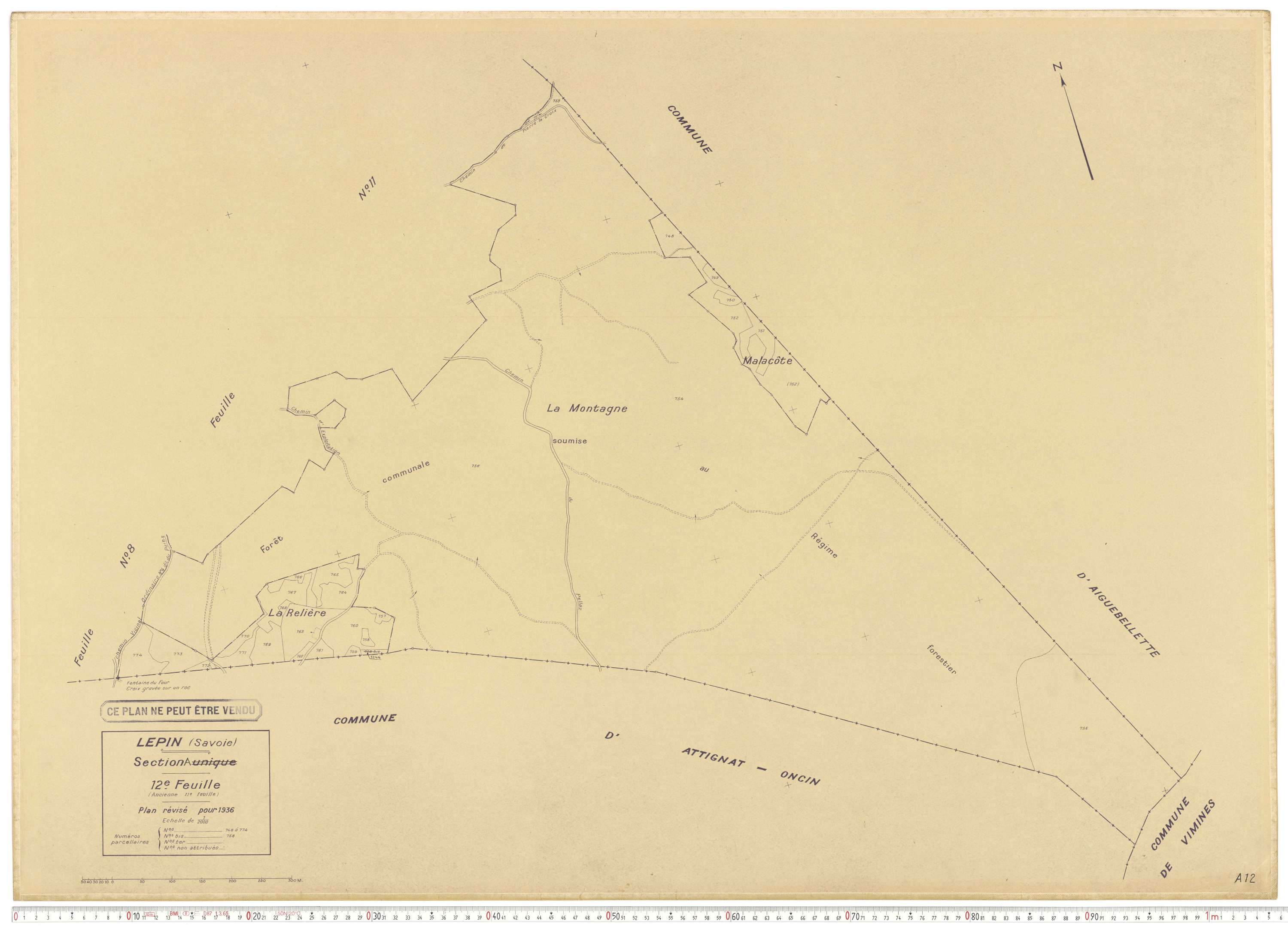 Lépin-le-Lac - Plans cadastraux du cadastre rénové.