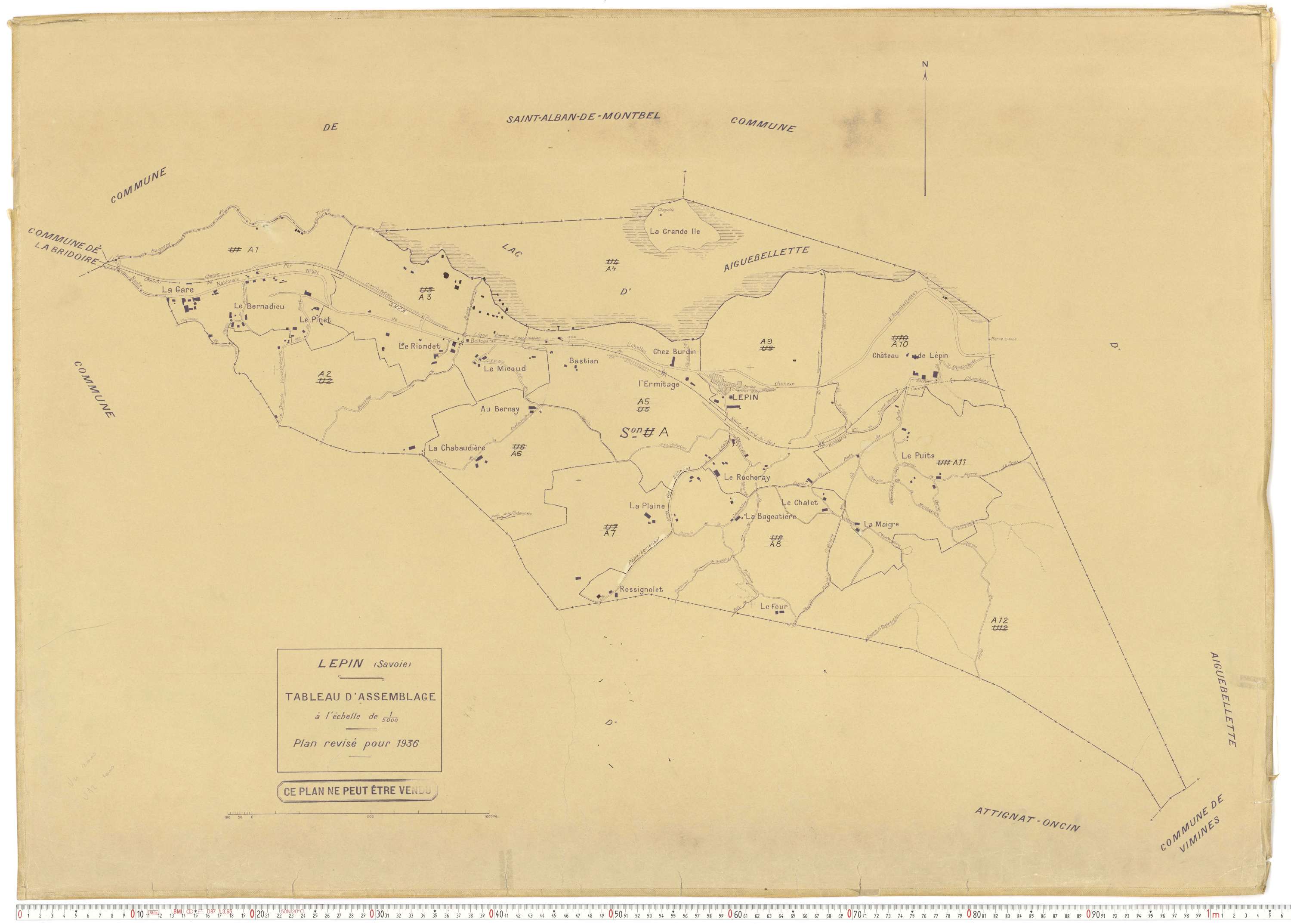 Lépin-le-Lac - Plans cadastraux du cadastre rénové.