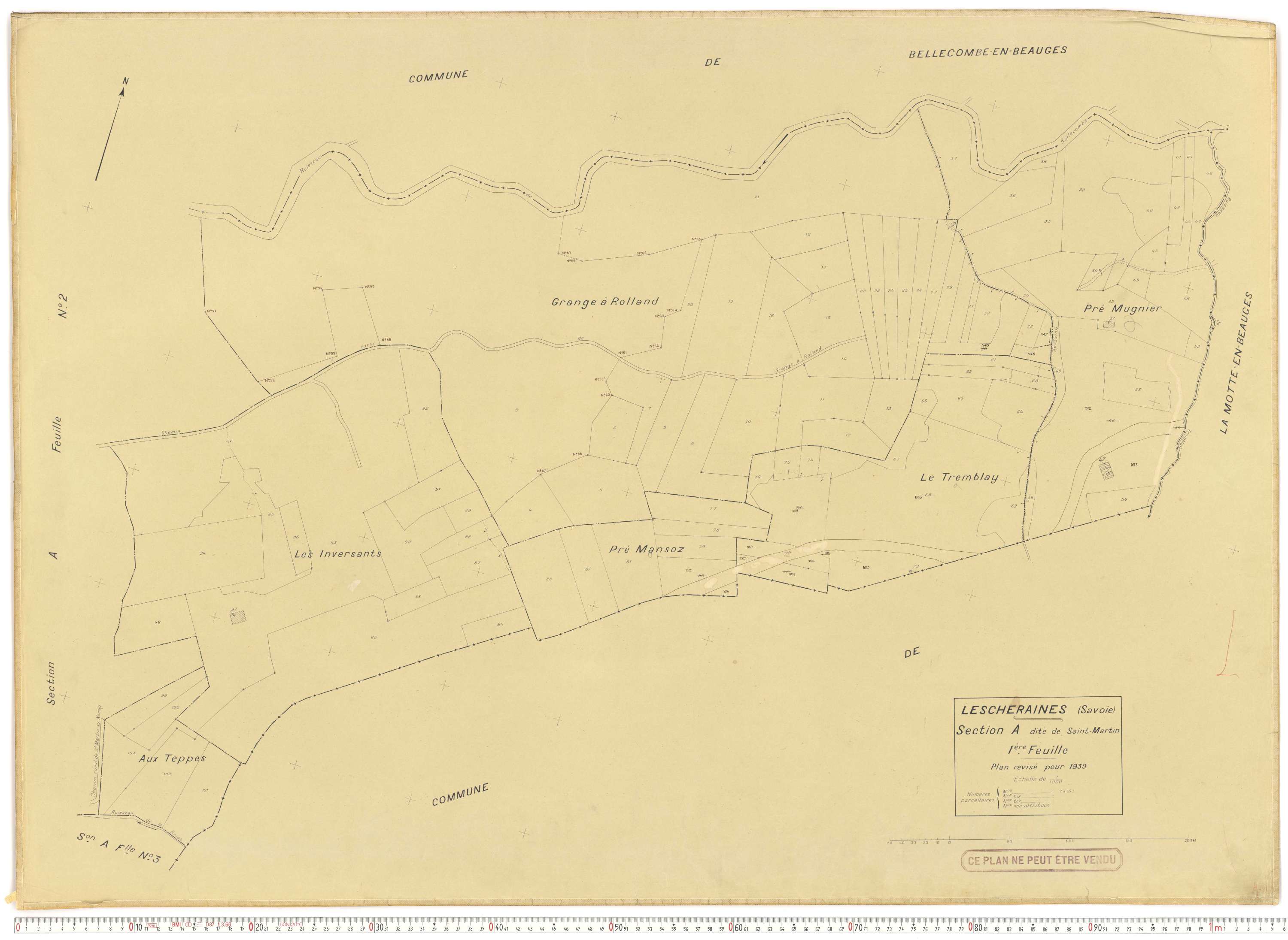 Lescheraines - Plans cadastraux du cadastre rénové.