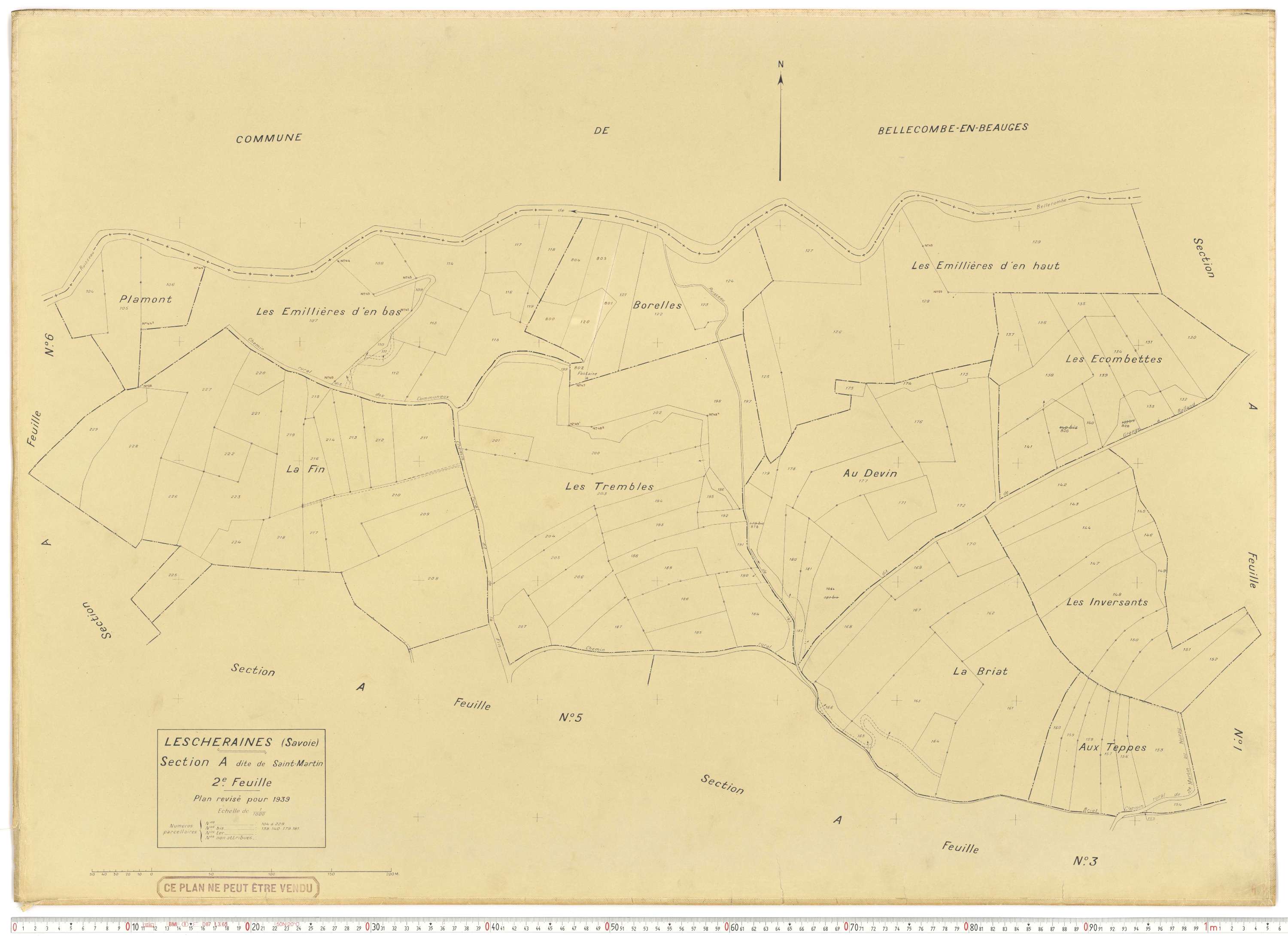 Lescheraines - Plans cadastraux du cadastre rénové.