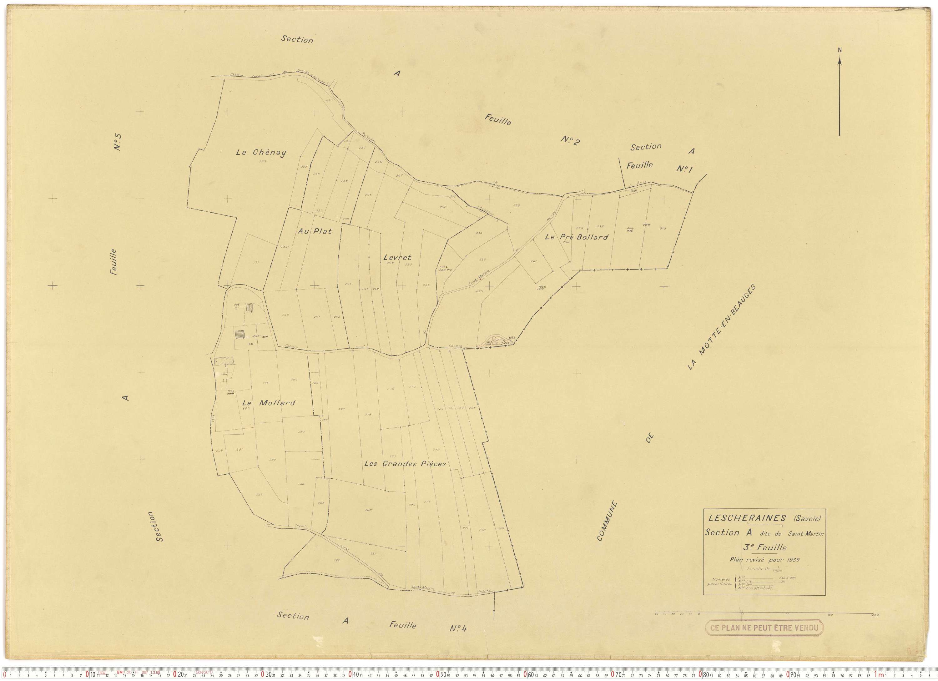 Lescheraines - Plans cadastraux du cadastre rénové.