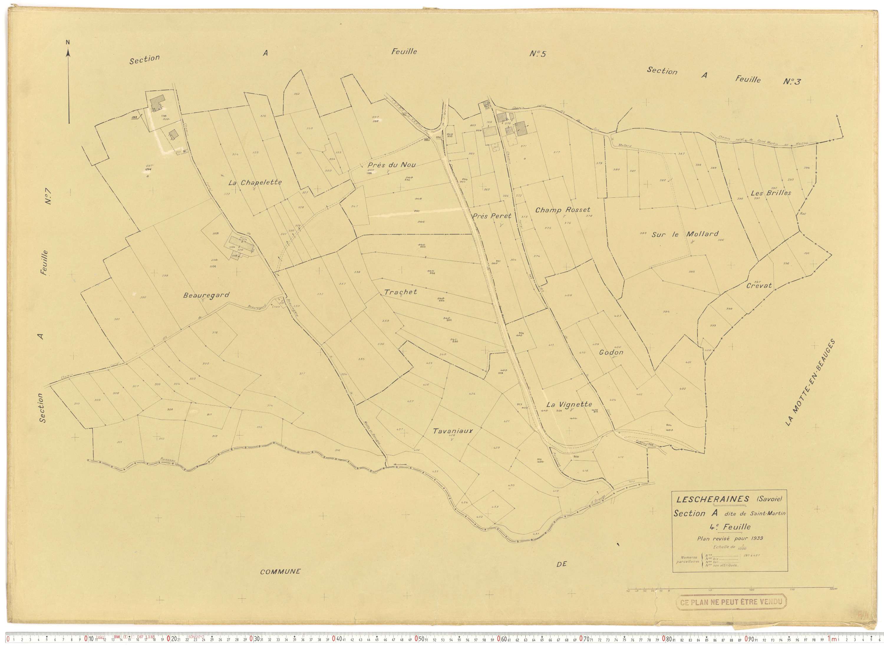 Lescheraines - Plans cadastraux du cadastre rénové.
