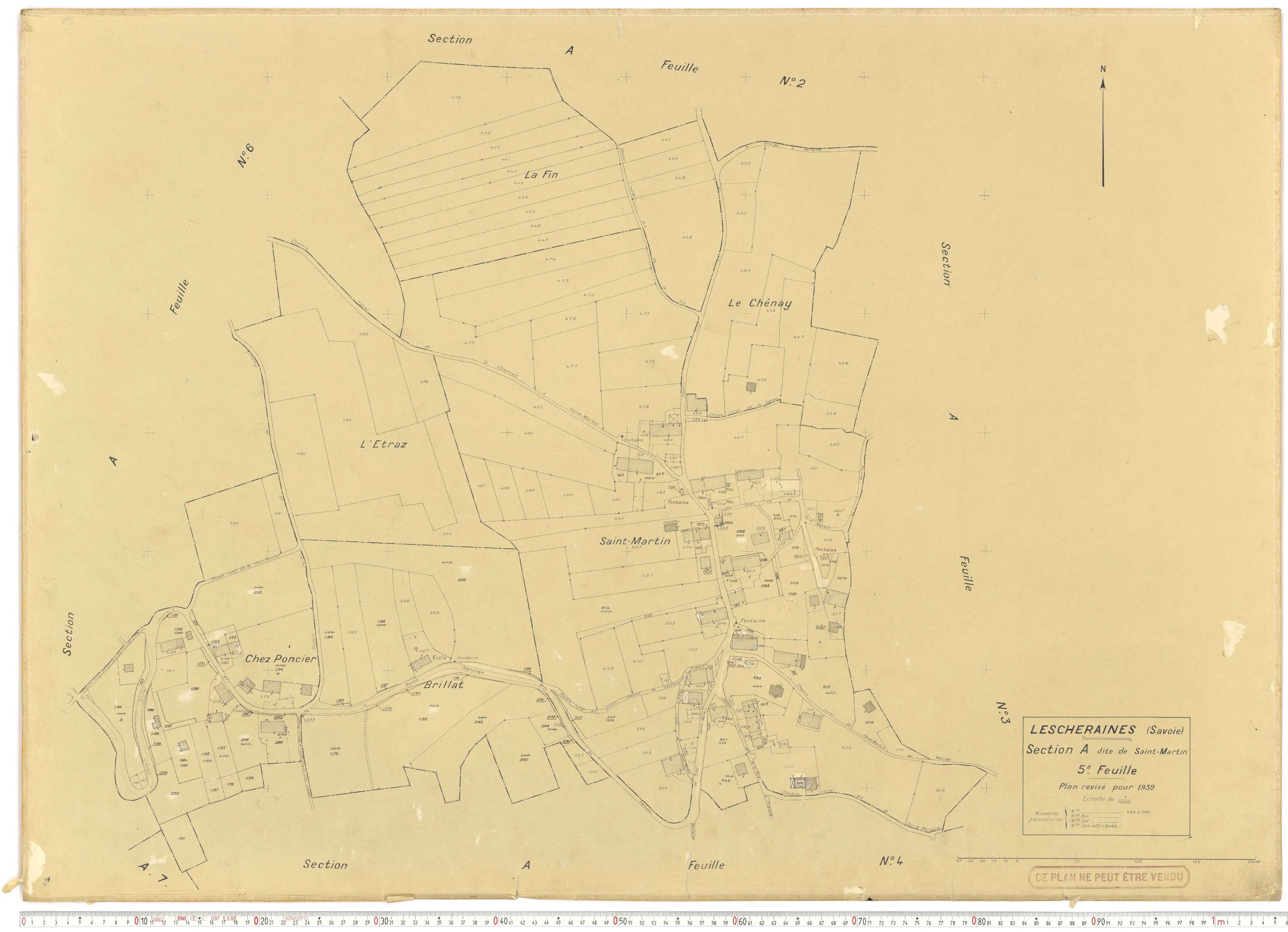 Lescheraines - Plans cadastraux du cadastre rénové.
