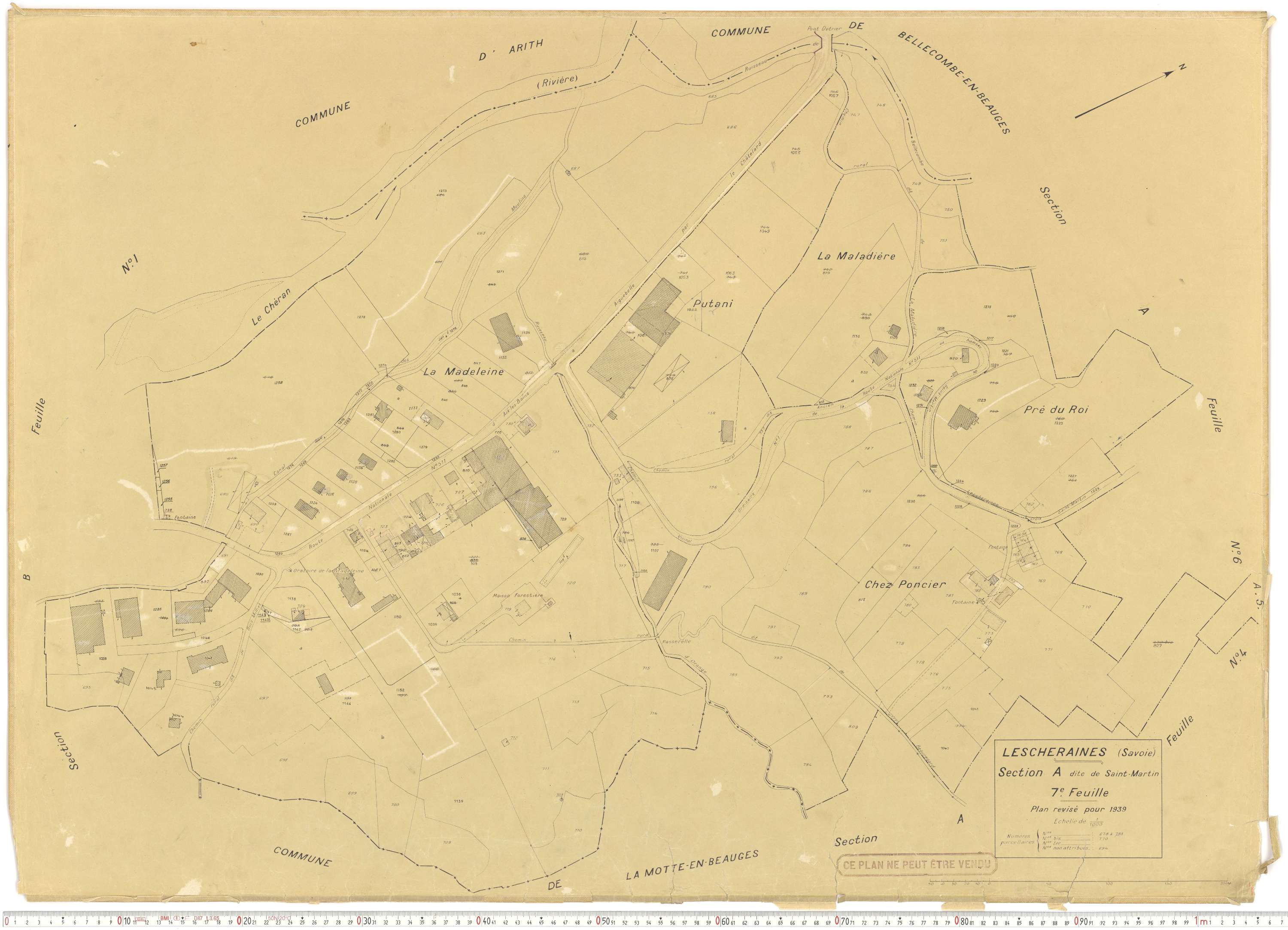 Lescheraines - Plans cadastraux du cadastre rénové.