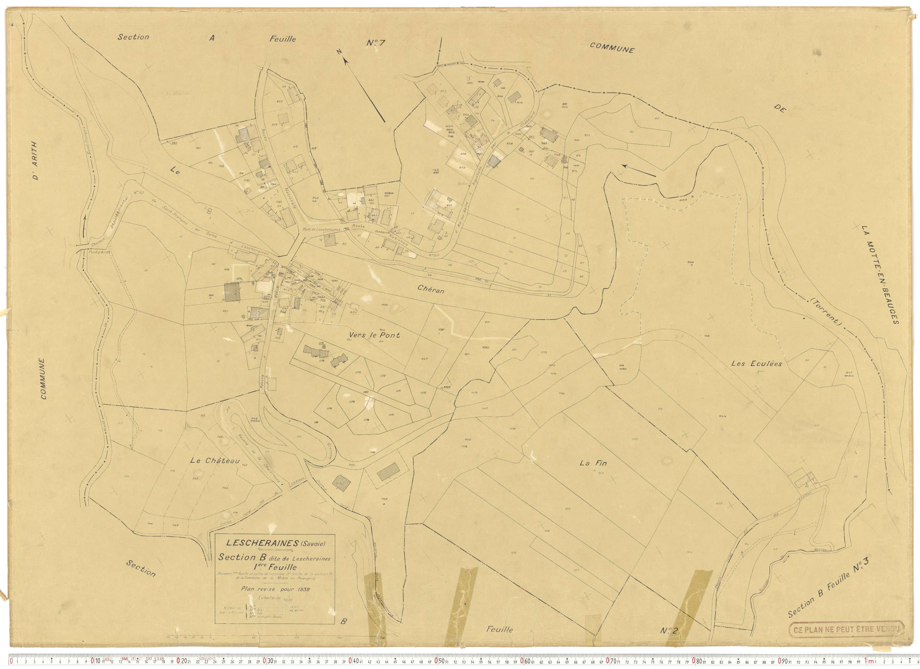 Lescheraines - Plans cadastraux du cadastre rénové.
