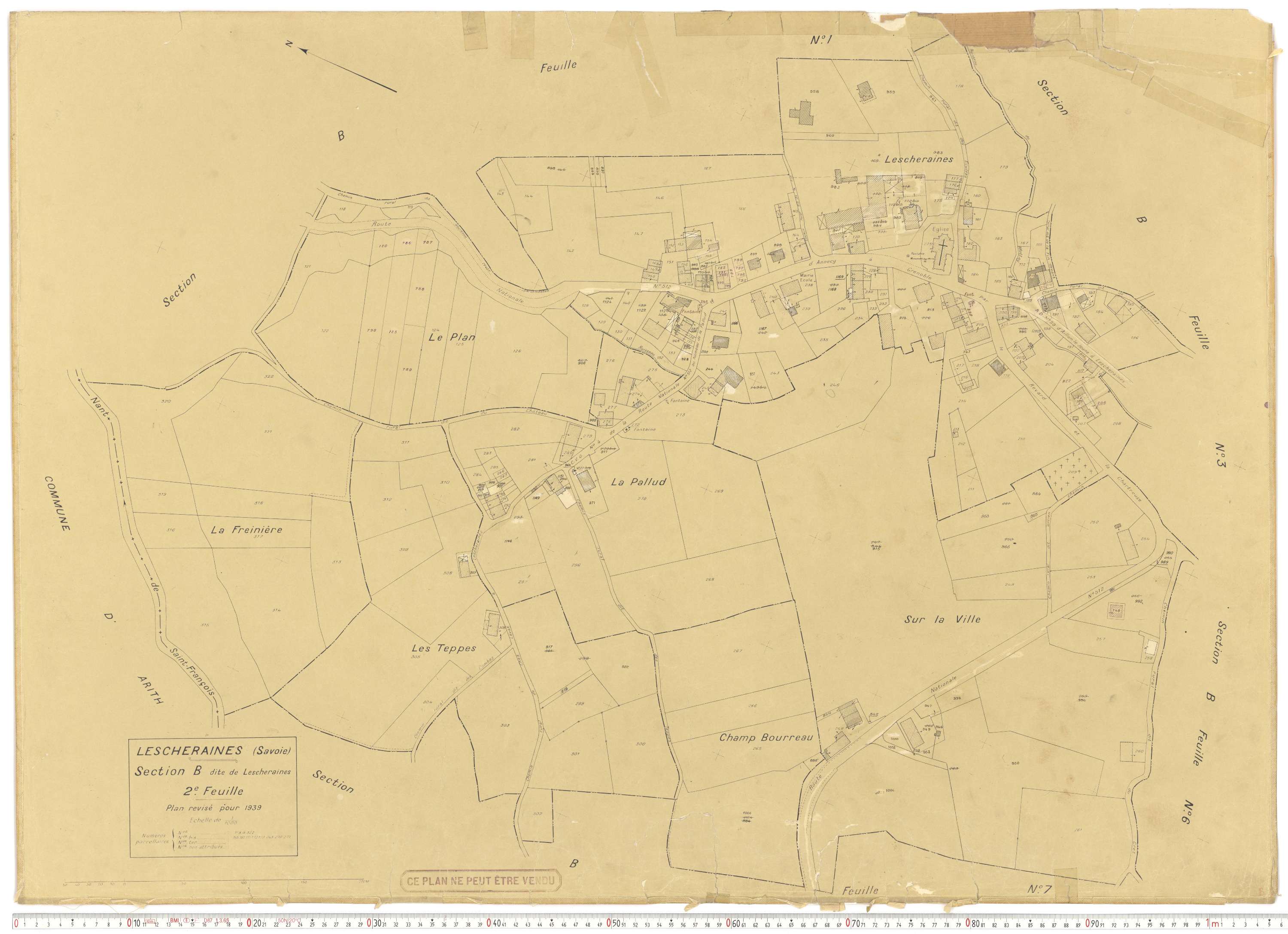 Lescheraines - Plans cadastraux du cadastre rénové.