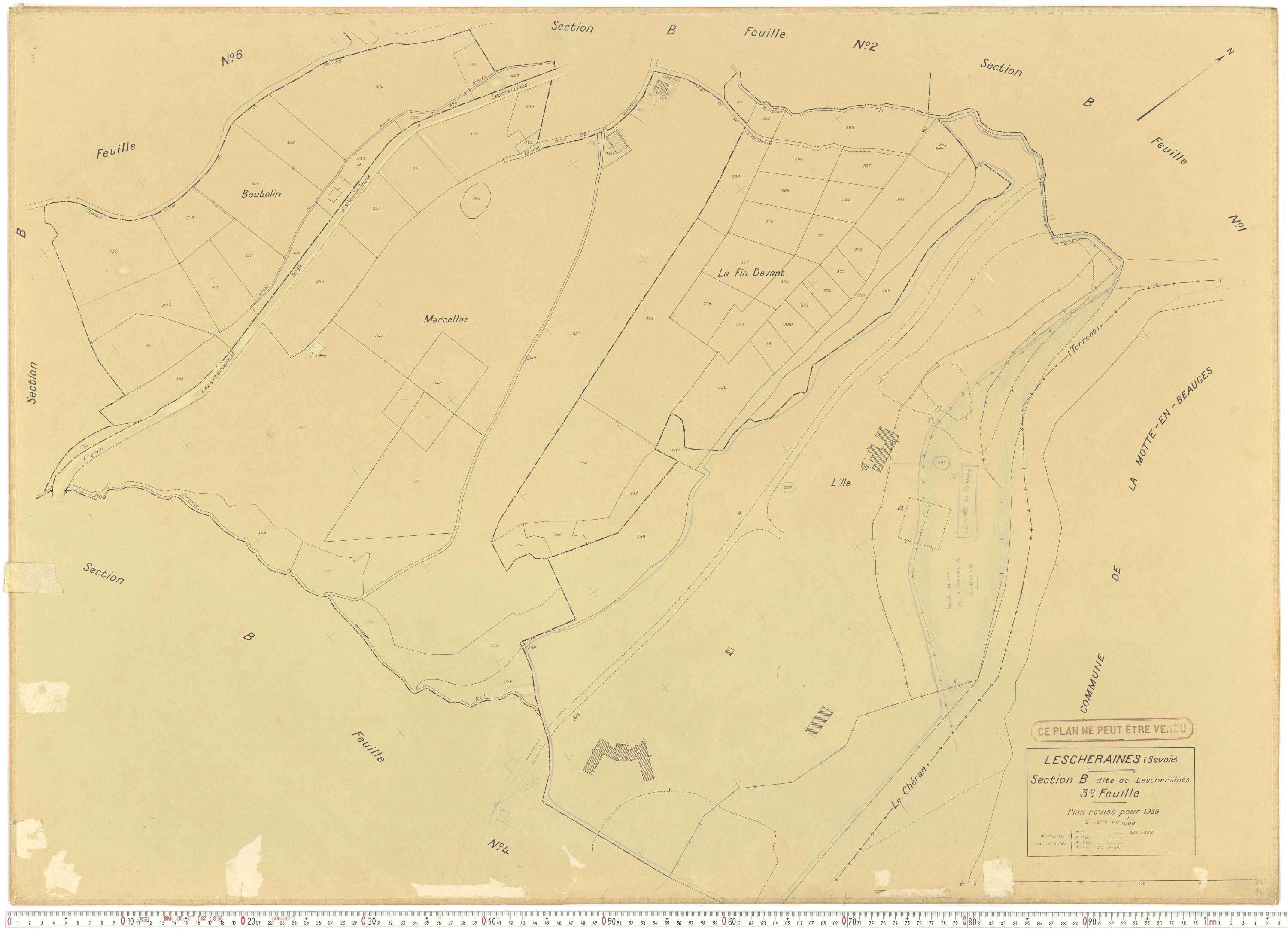 Lescheraines - Plans cadastraux du cadastre rénové.