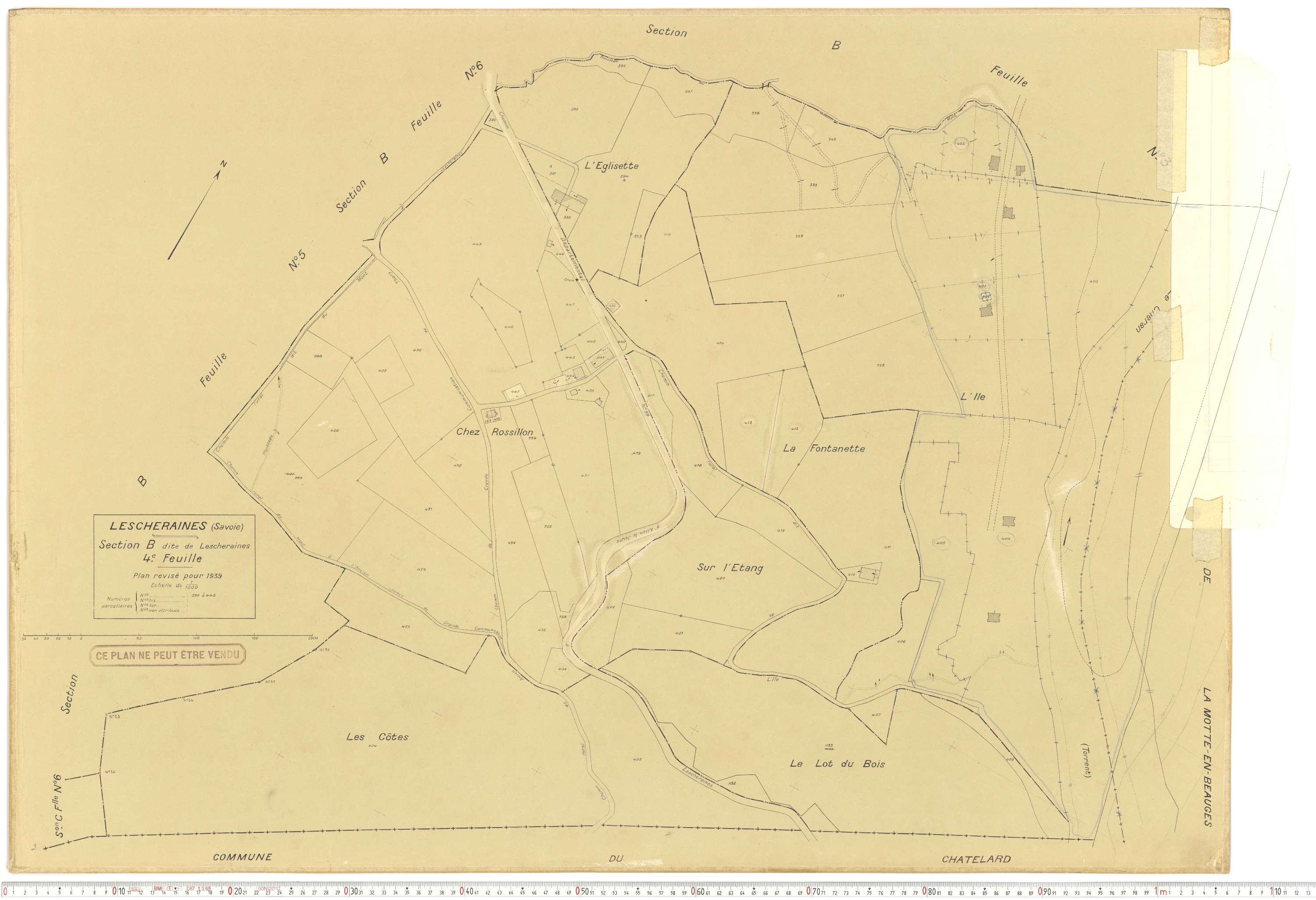 Lescheraines - Plans cadastraux du cadastre rénové.