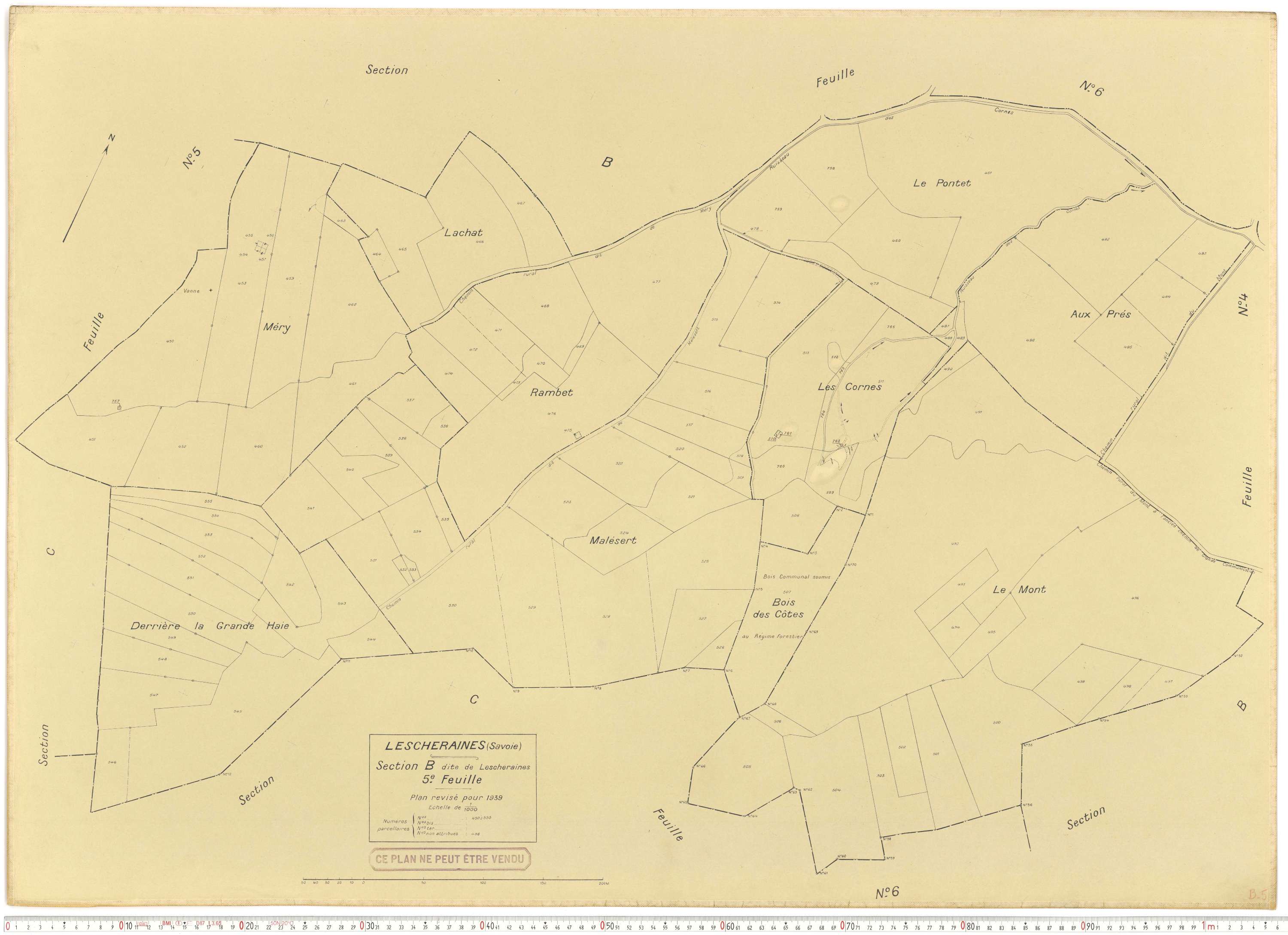 Lescheraines - Plans cadastraux du cadastre rénové.