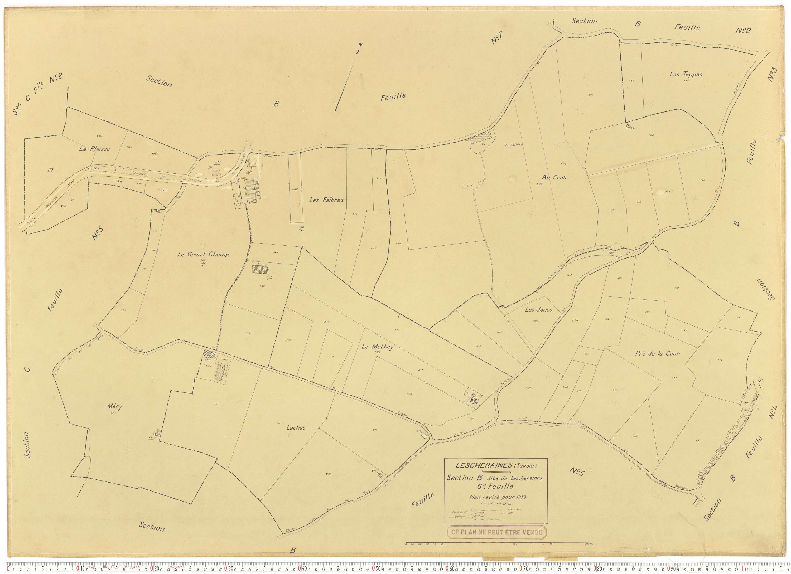 Lescheraines - Plans cadastraux du cadastre rénové.