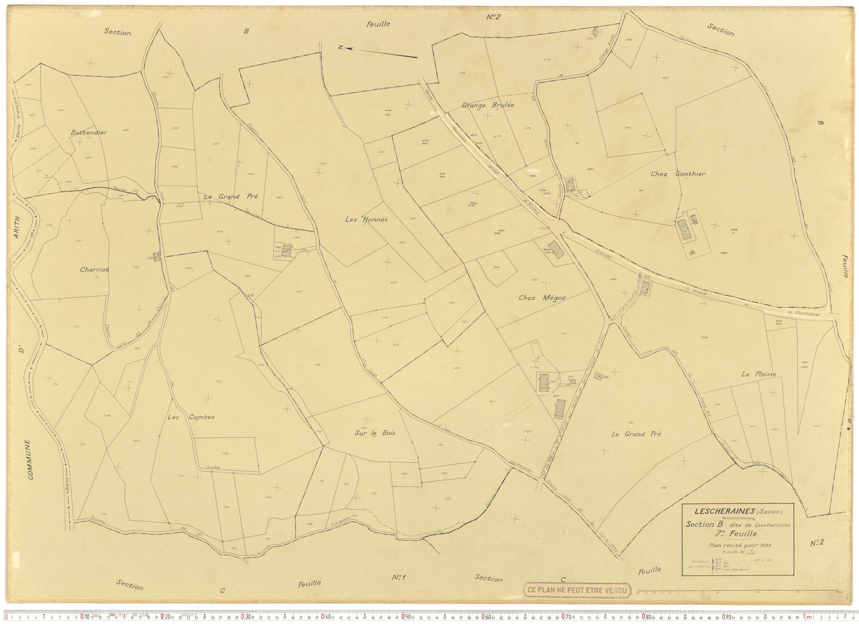 Lescheraines - Plans cadastraux du cadastre rénové.