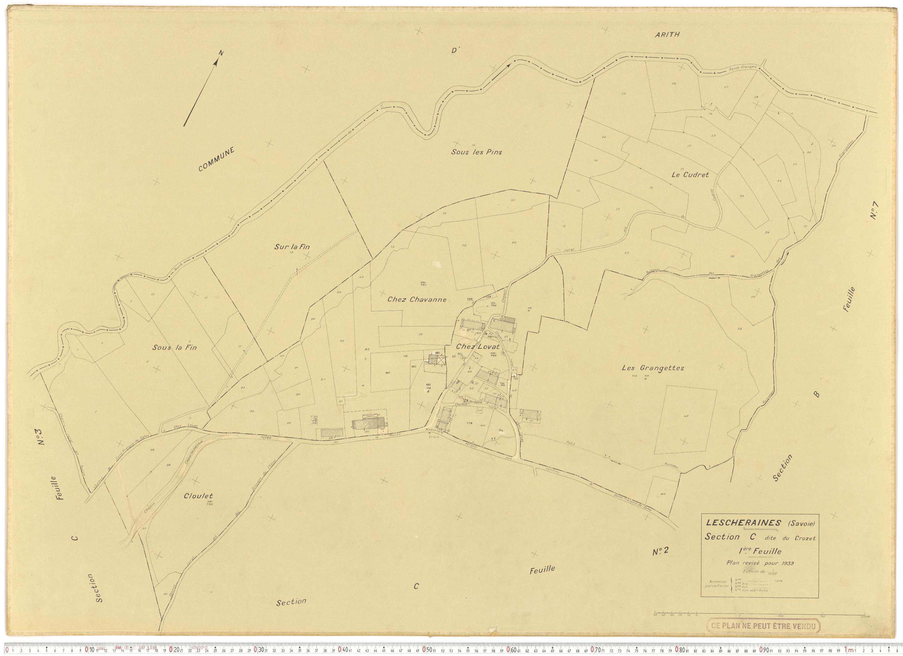 Lescheraines - Plans cadastraux du cadastre rénové.