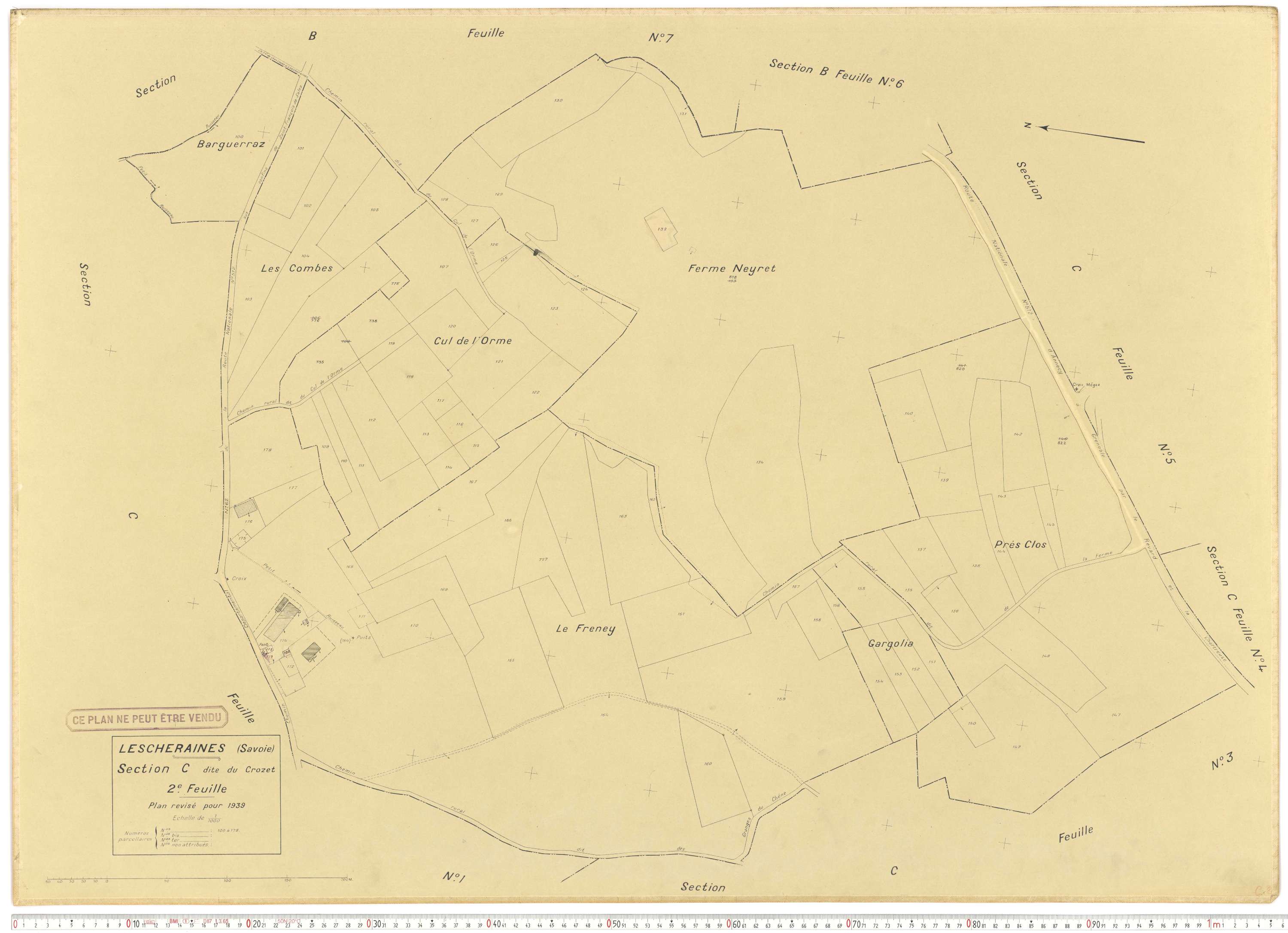Lescheraines - Plans cadastraux du cadastre rénové.