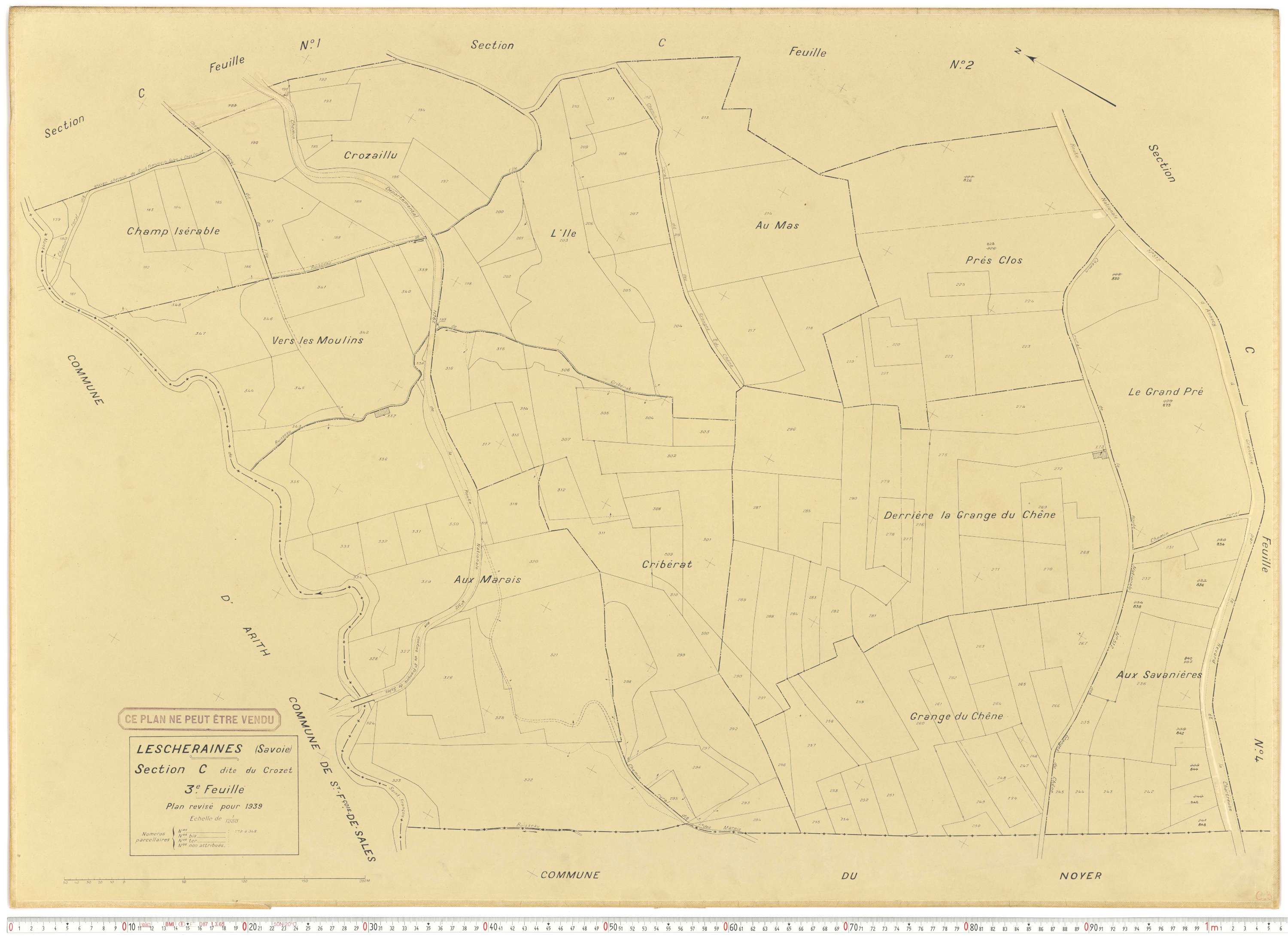 Lescheraines - Plans cadastraux du cadastre rénové.