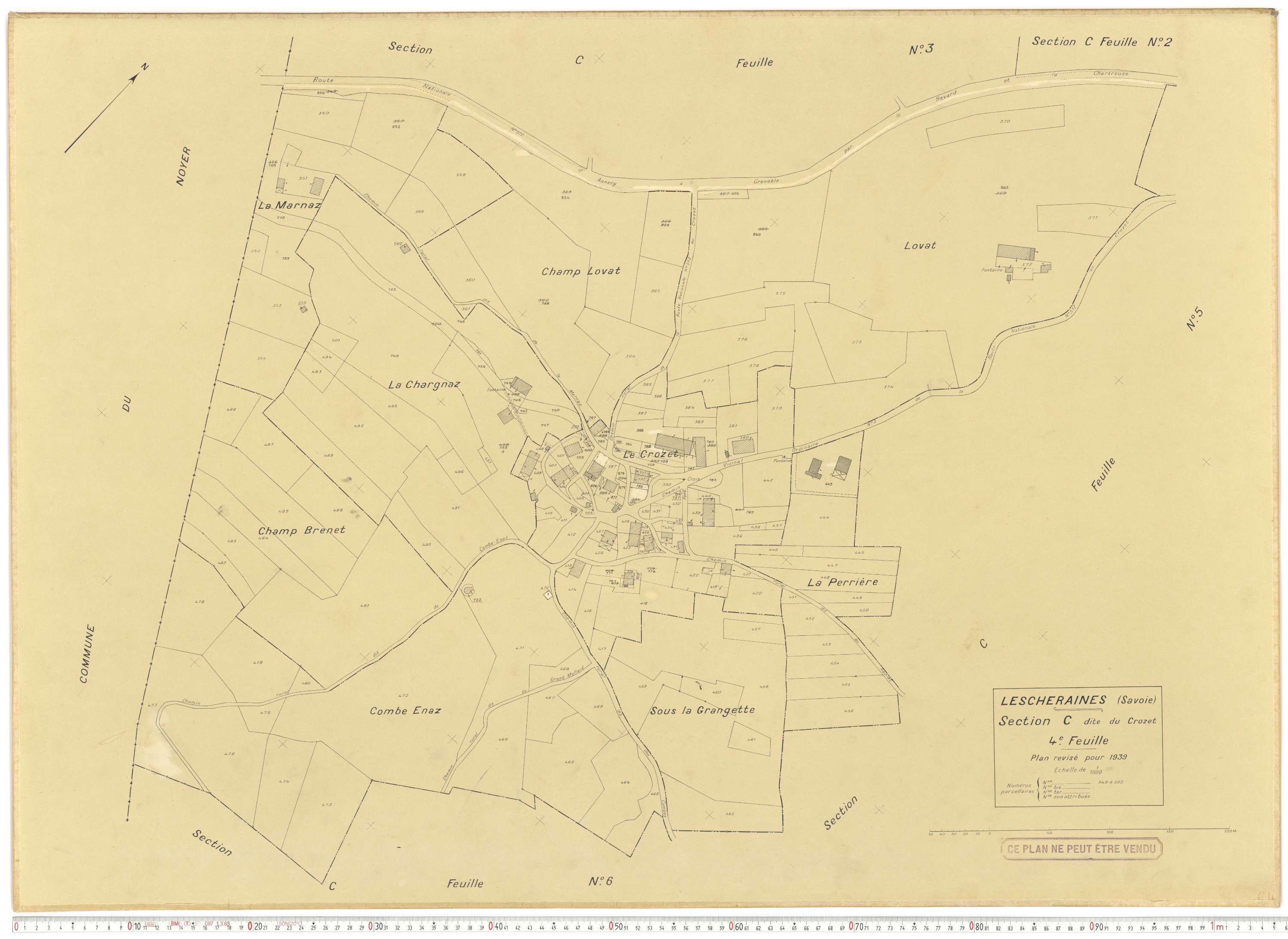 Lescheraines - Plans cadastraux du cadastre rénové.
