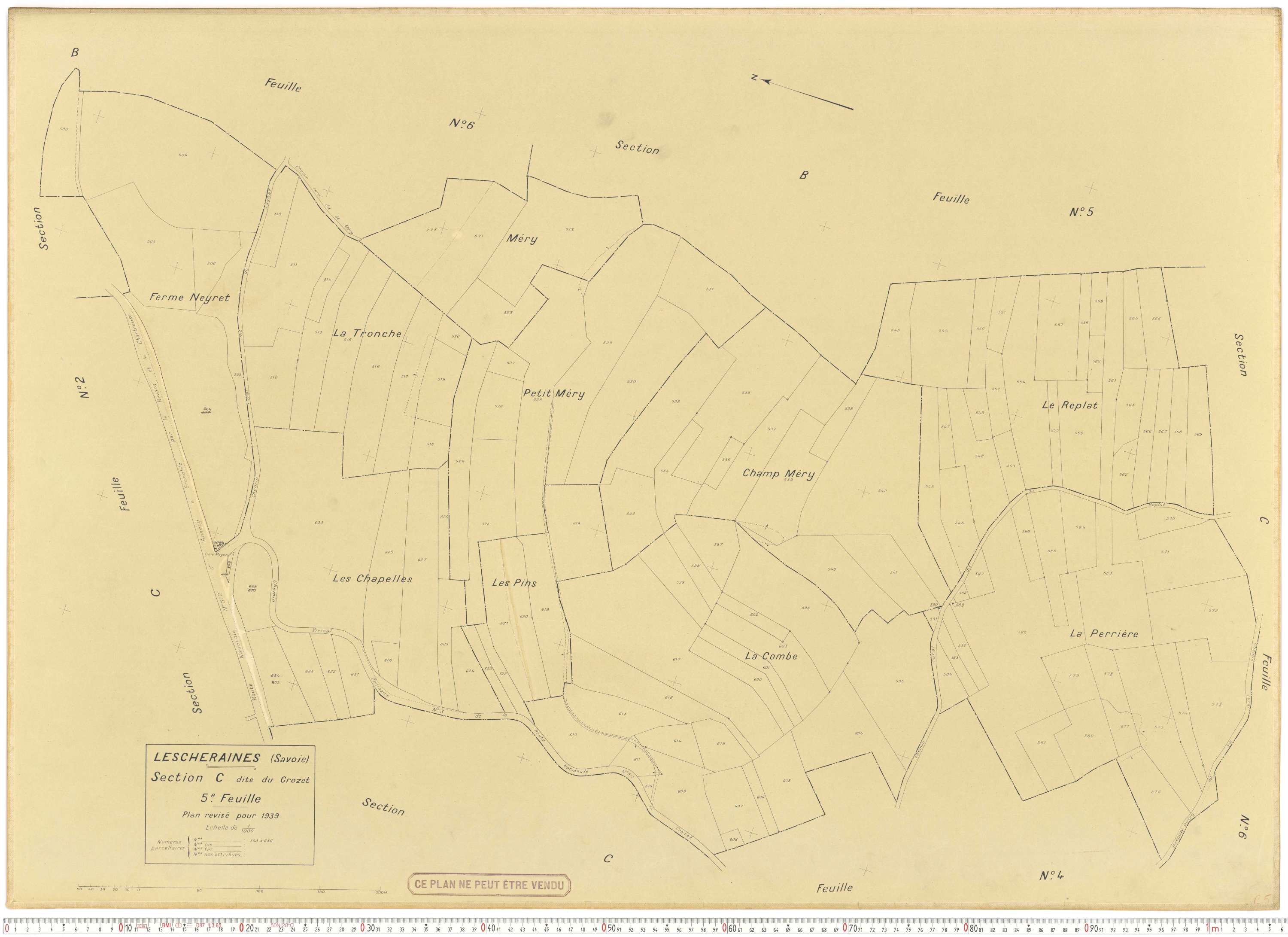 Lescheraines - Plans cadastraux du cadastre rénové.