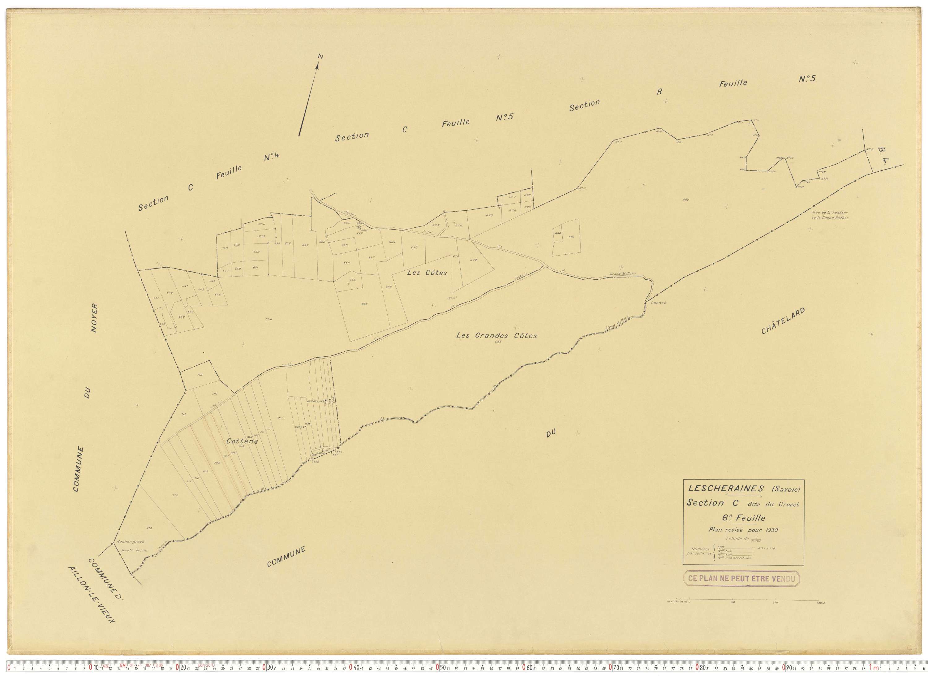 Lescheraines - Plans cadastraux du cadastre rénové.