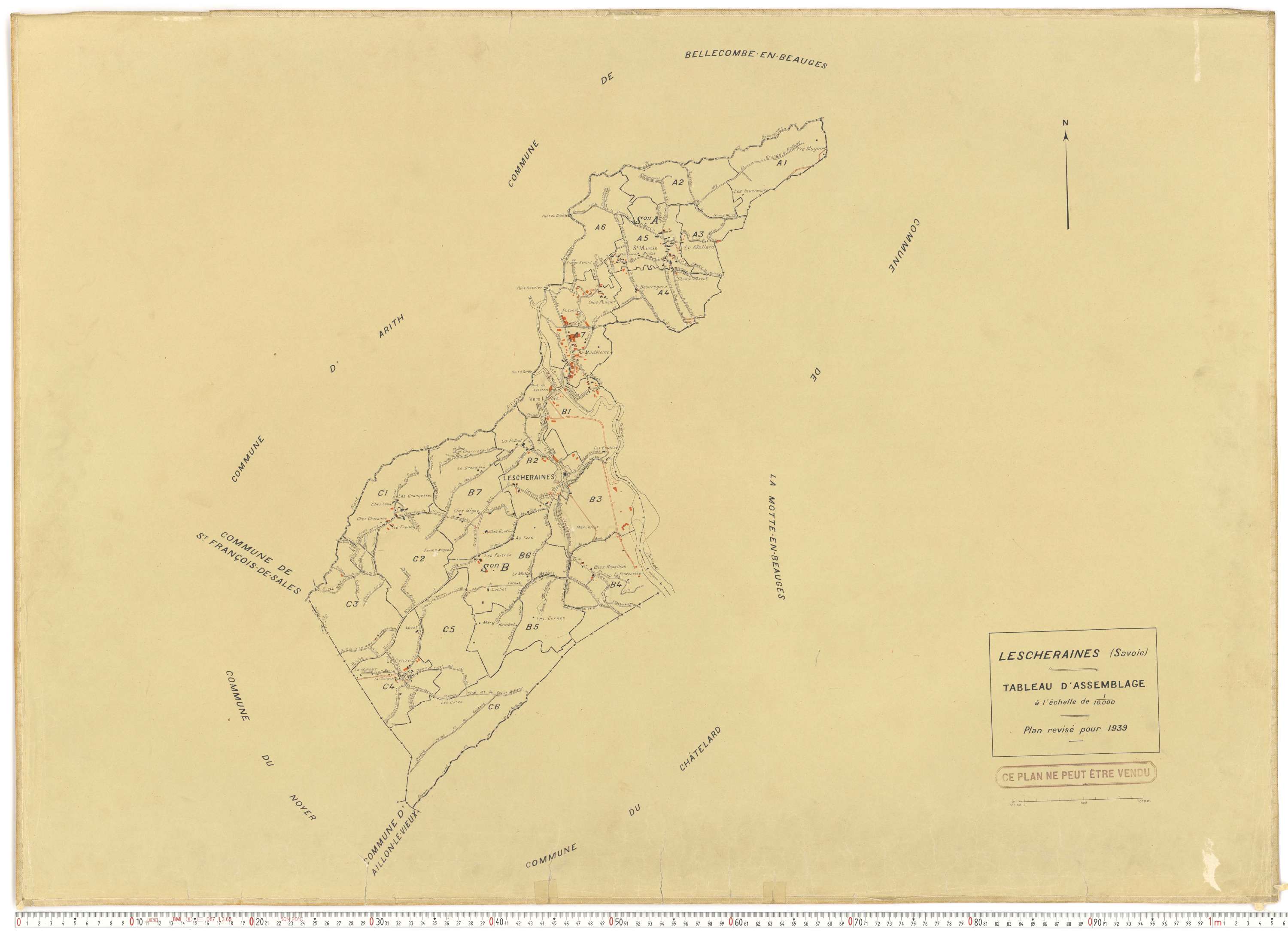 Lescheraines - Plans cadastraux du cadastre rénové.