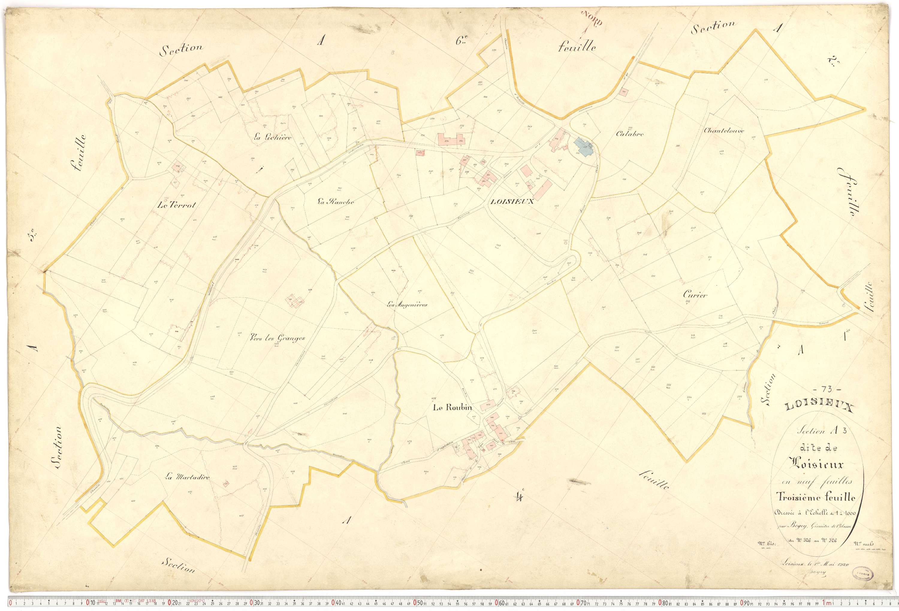 Loisieux - Plans cadastraux du premier cadastre français.