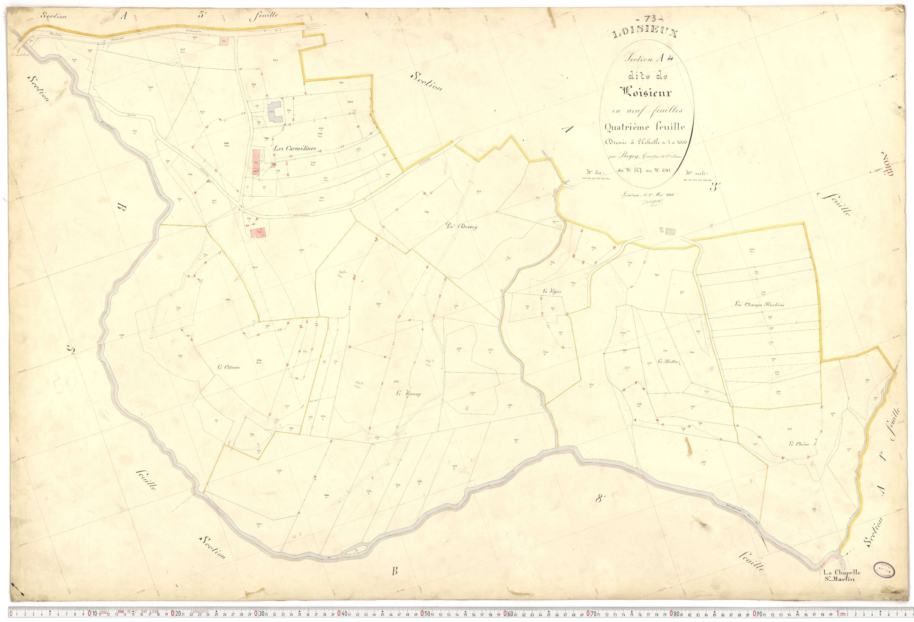 Loisieux - Plans cadastraux du premier cadastre français.