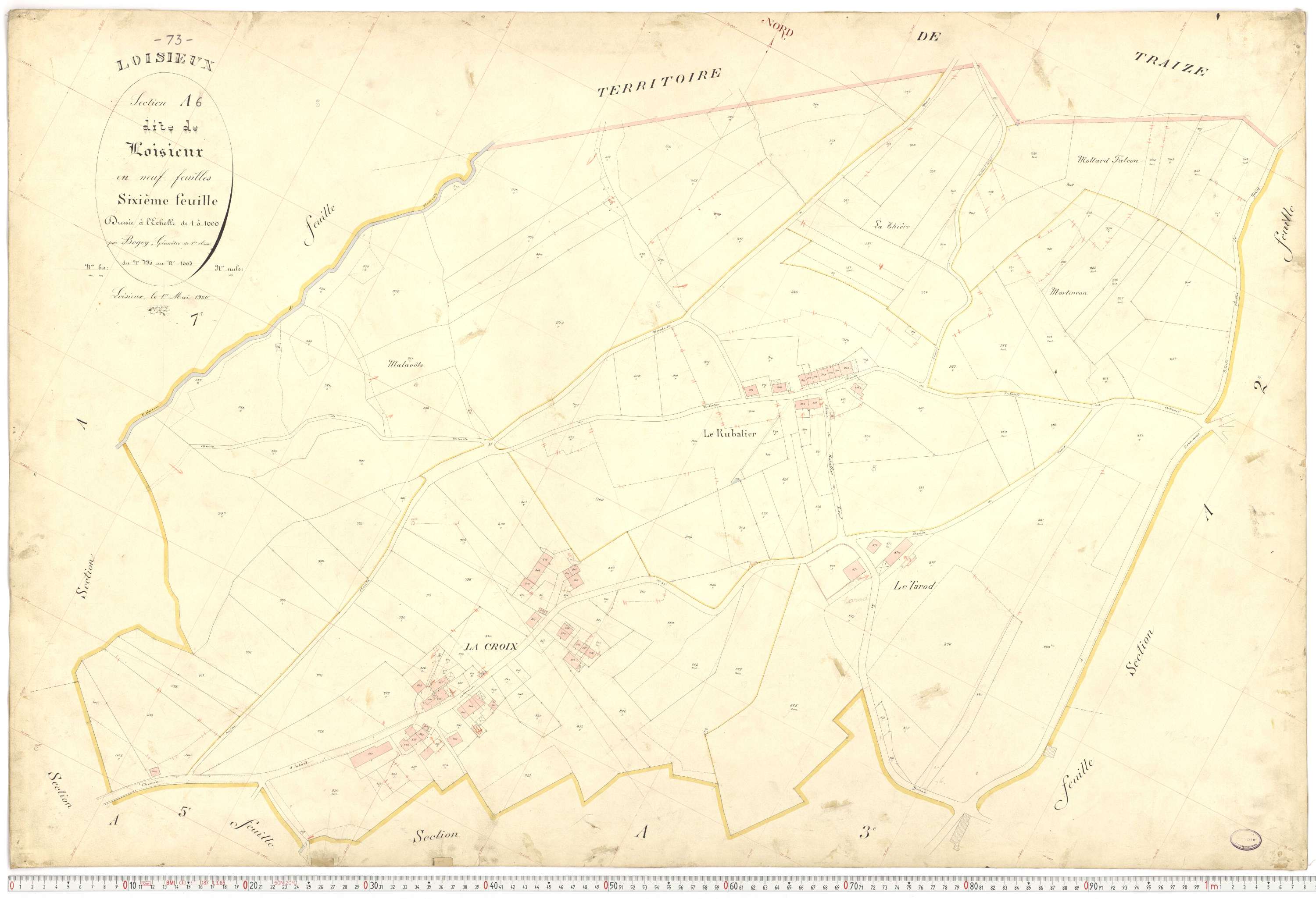 Loisieux - Plans cadastraux du premier cadastre français.