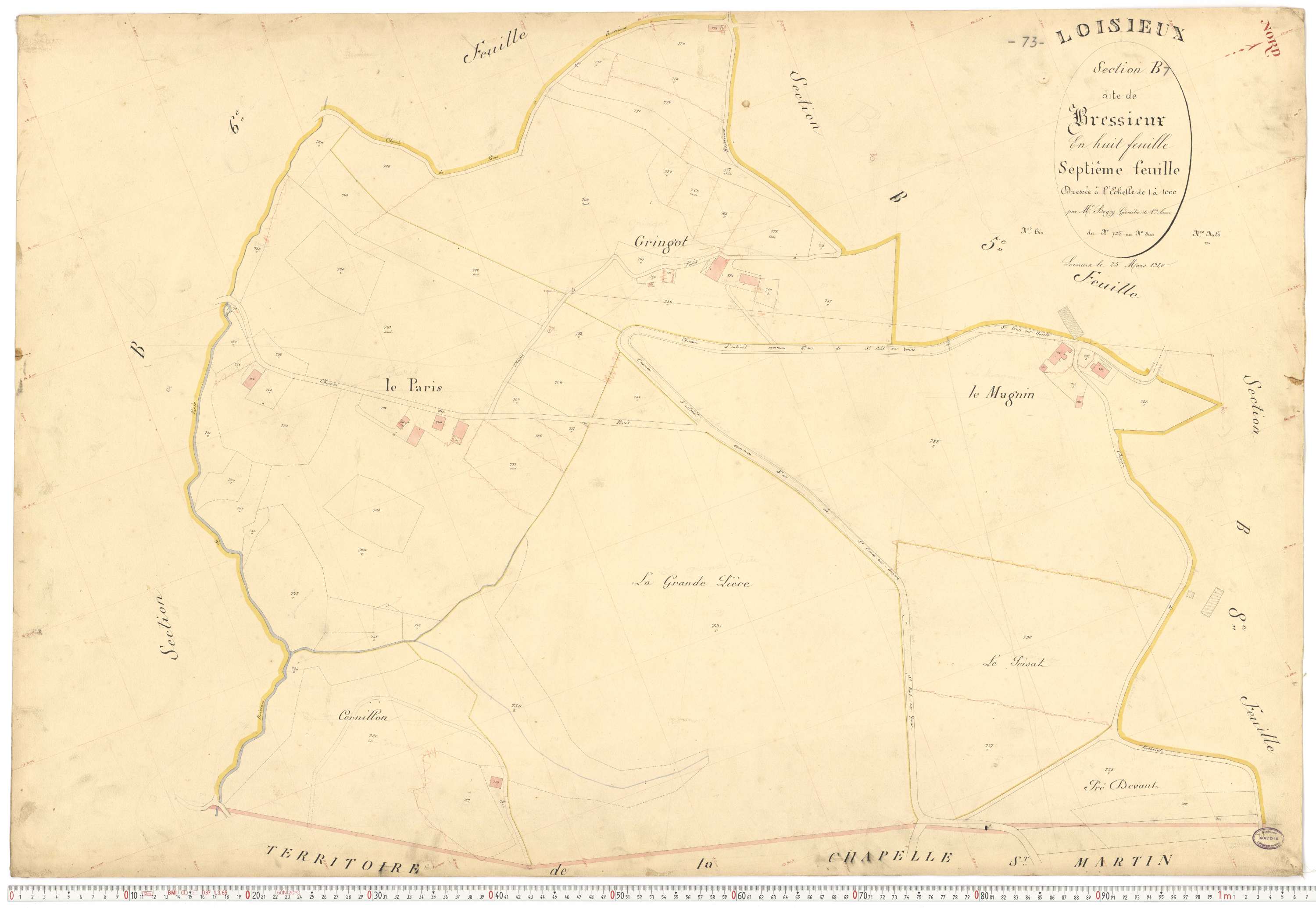 Loisieux - Plans cadastraux du premier cadastre français.