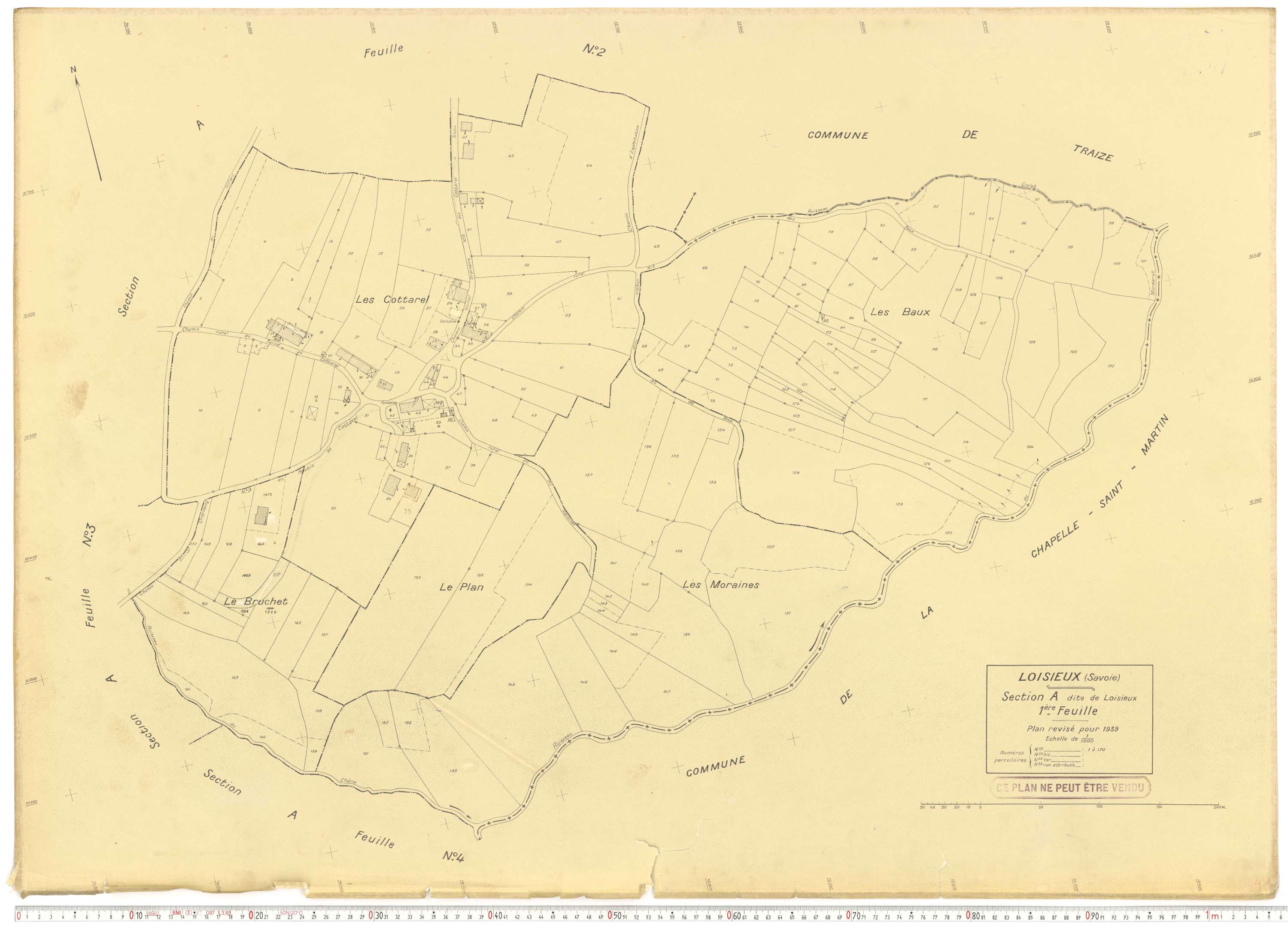 Loisieux - Plans cadastraux du cadastre rénové.