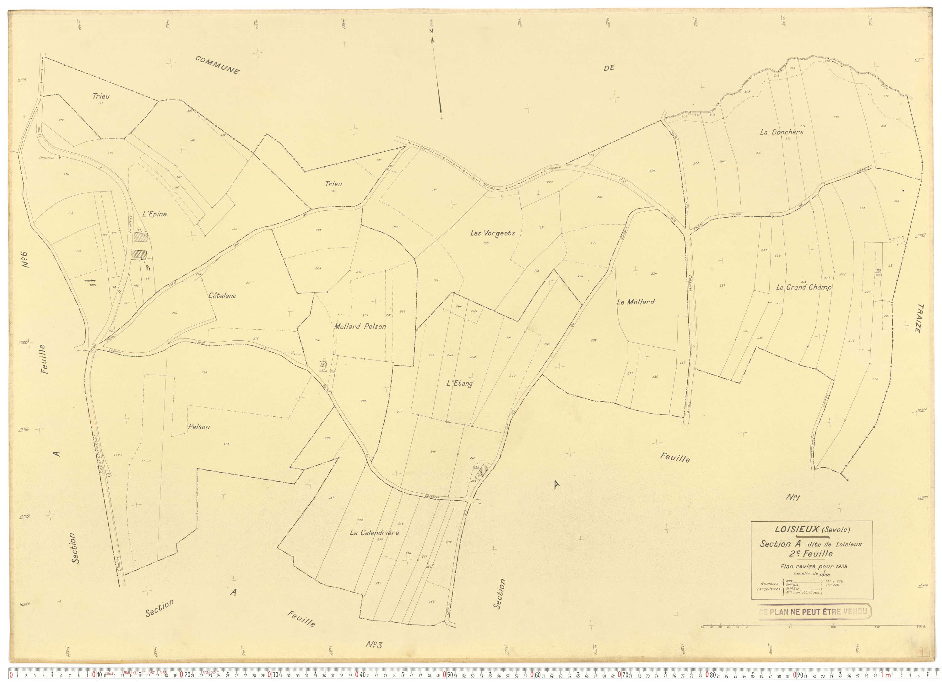 Loisieux - Plans cadastraux du cadastre rénové.