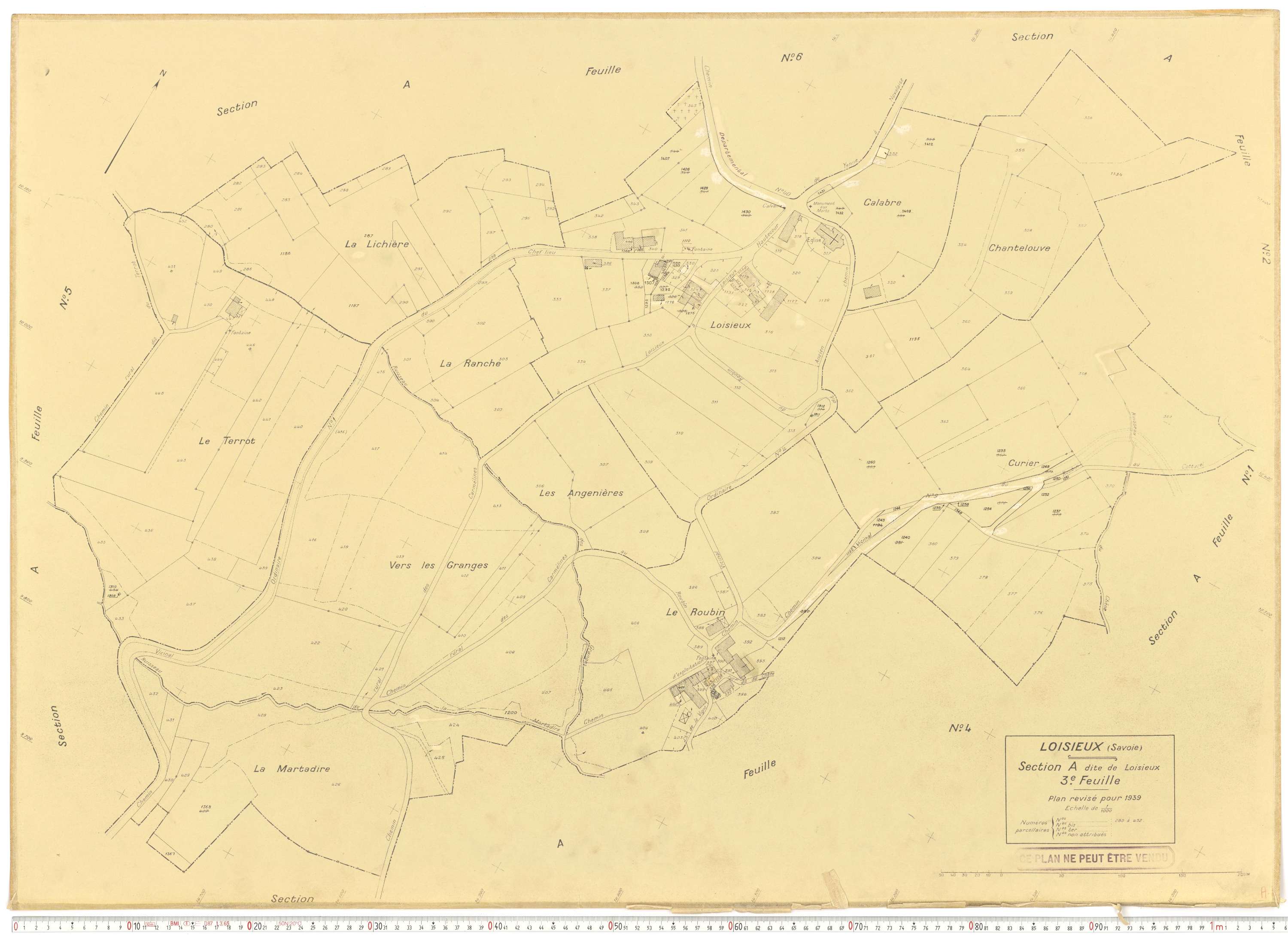 Loisieux - Plans cadastraux du cadastre rénové.