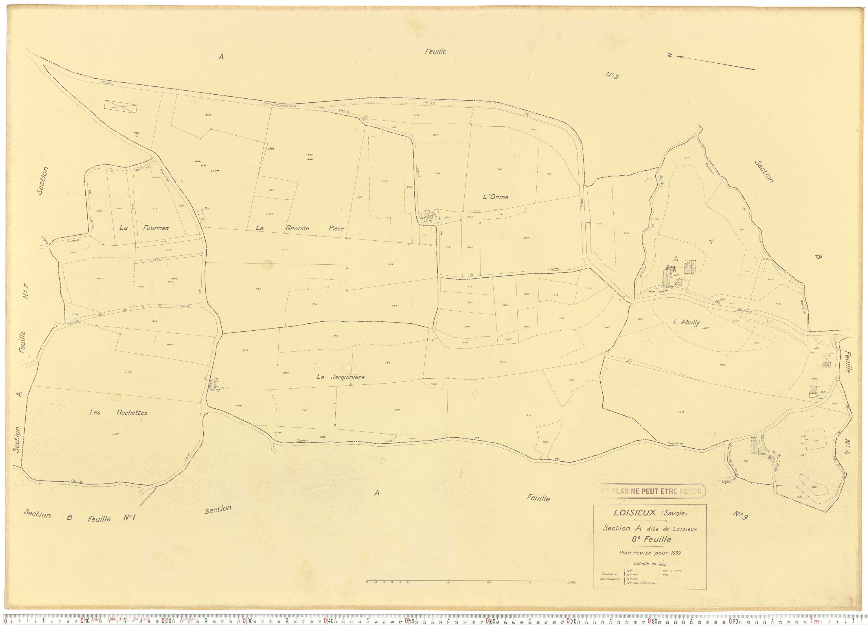 Loisieux - Plans cadastraux du cadastre rénové.