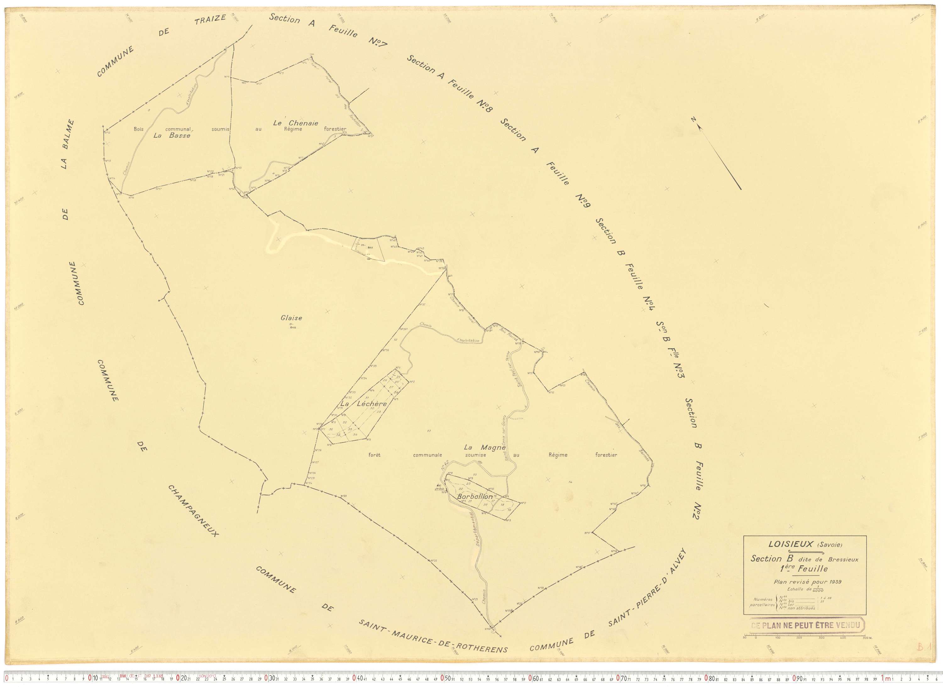Loisieux - Plans cadastraux du cadastre rénové.