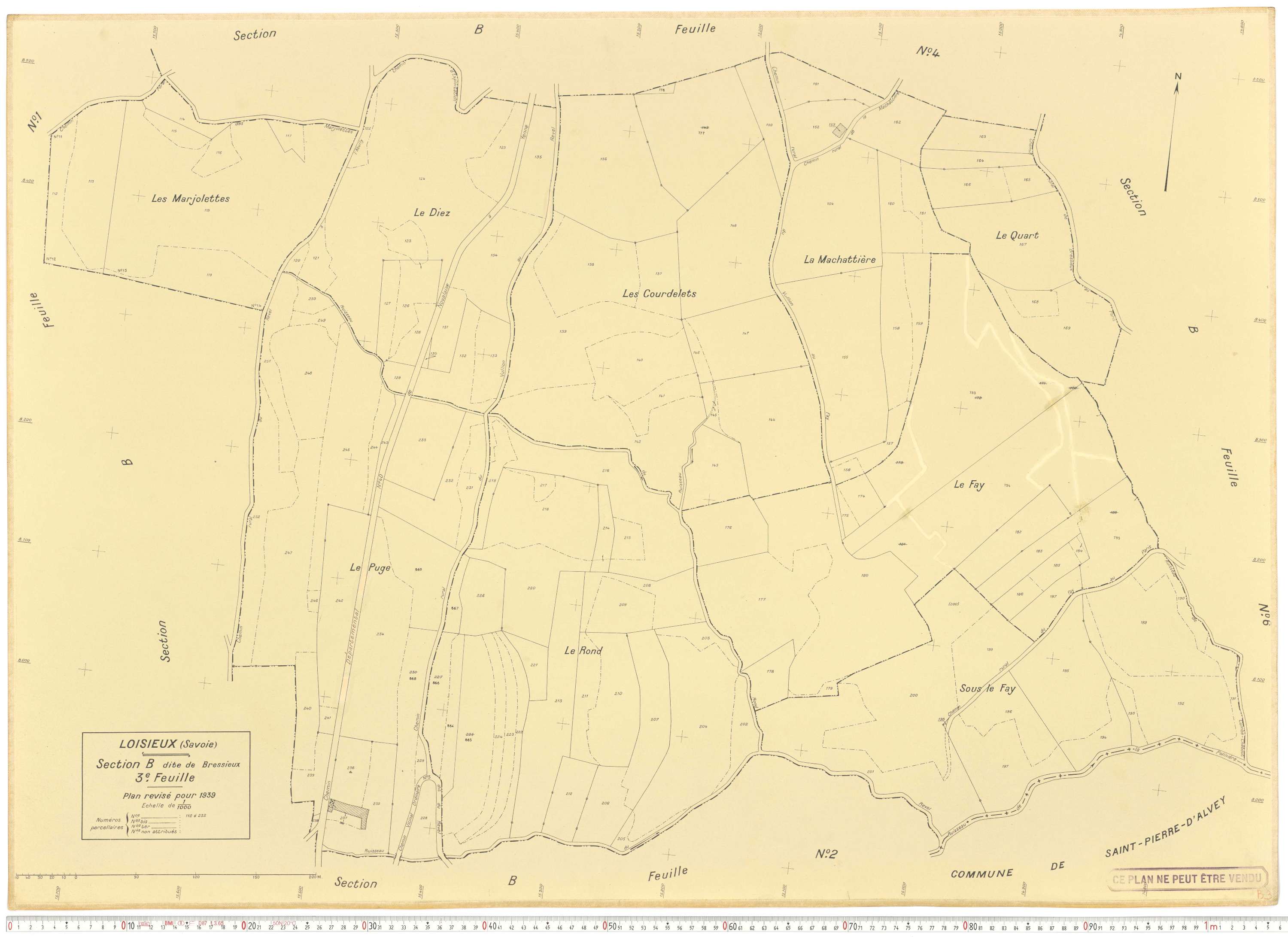 Loisieux - Plans cadastraux du cadastre rénové.