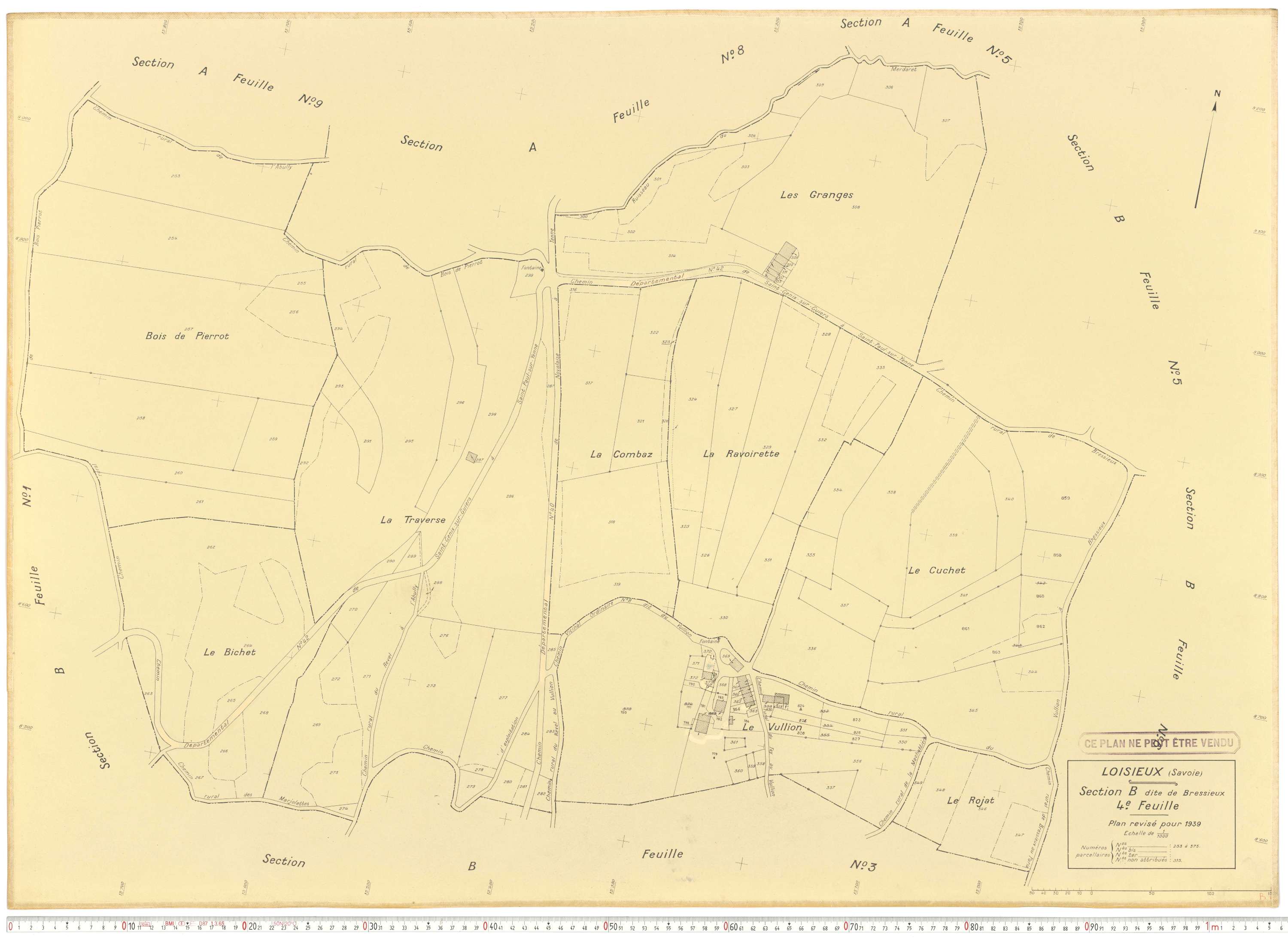 Loisieux - Plans cadastraux du cadastre rénové.