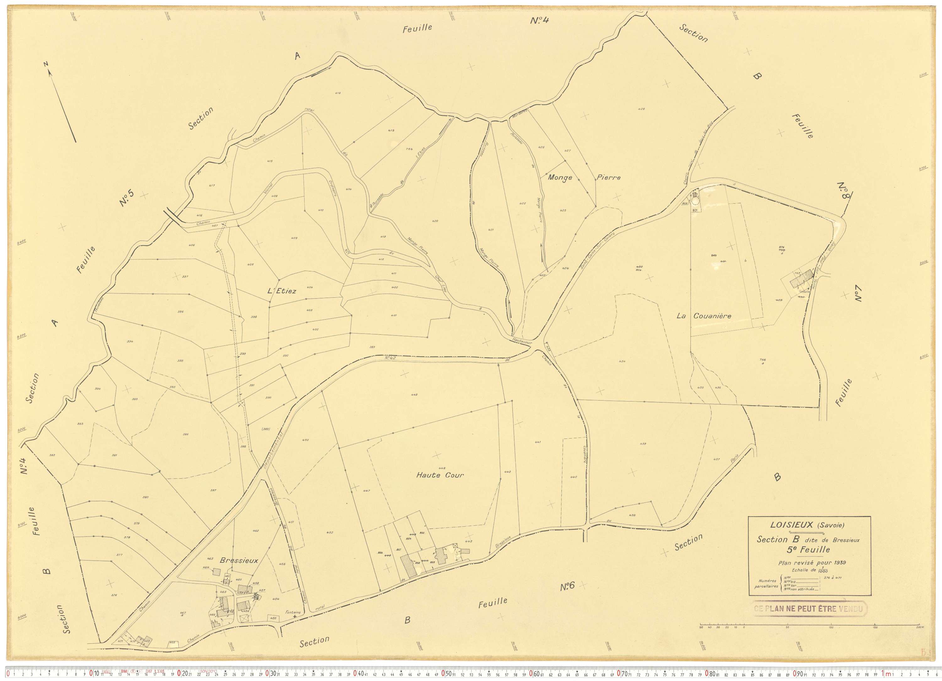 Loisieux - Plans cadastraux du cadastre rénové.