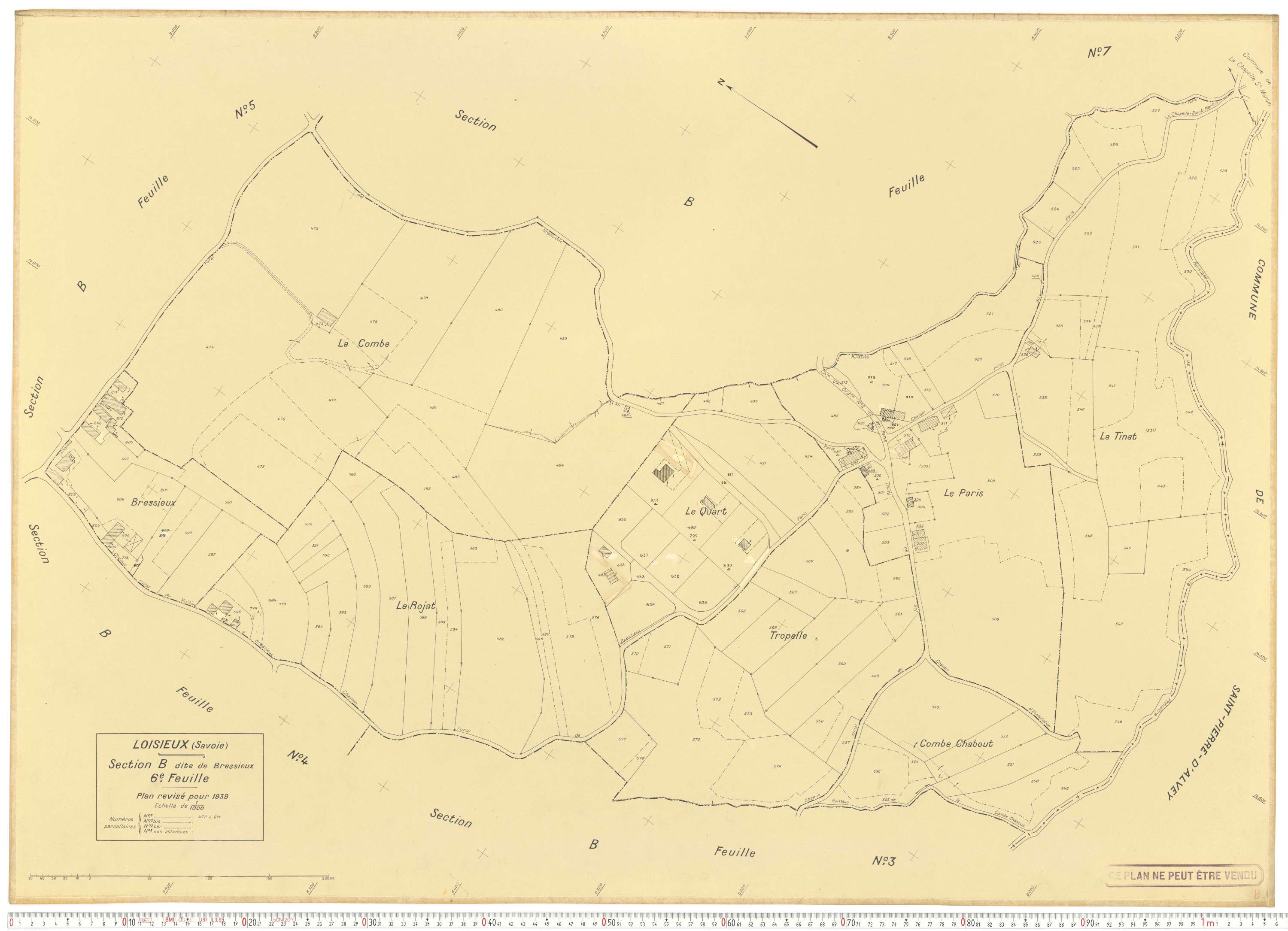 Loisieux - Plans cadastraux du cadastre rénové.