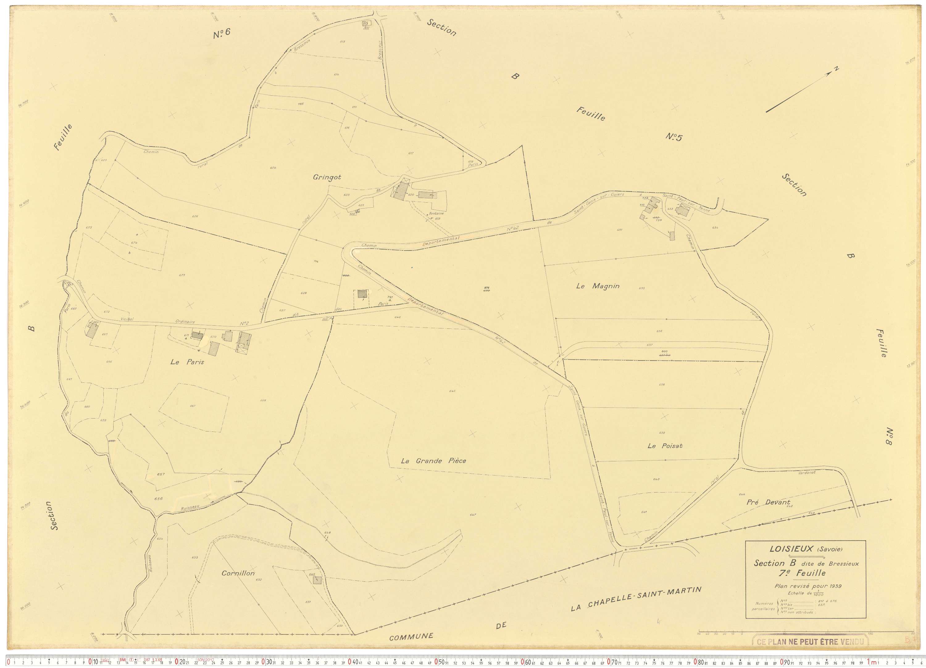 Loisieux - Plans cadastraux du cadastre rénové.