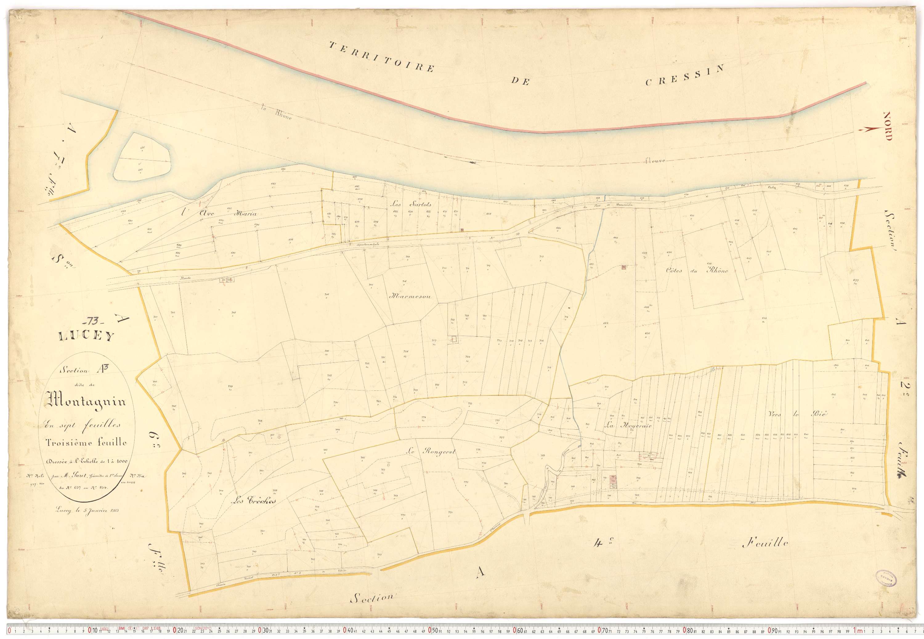 Lucey - Plans cadastraux du premier cadastre français.