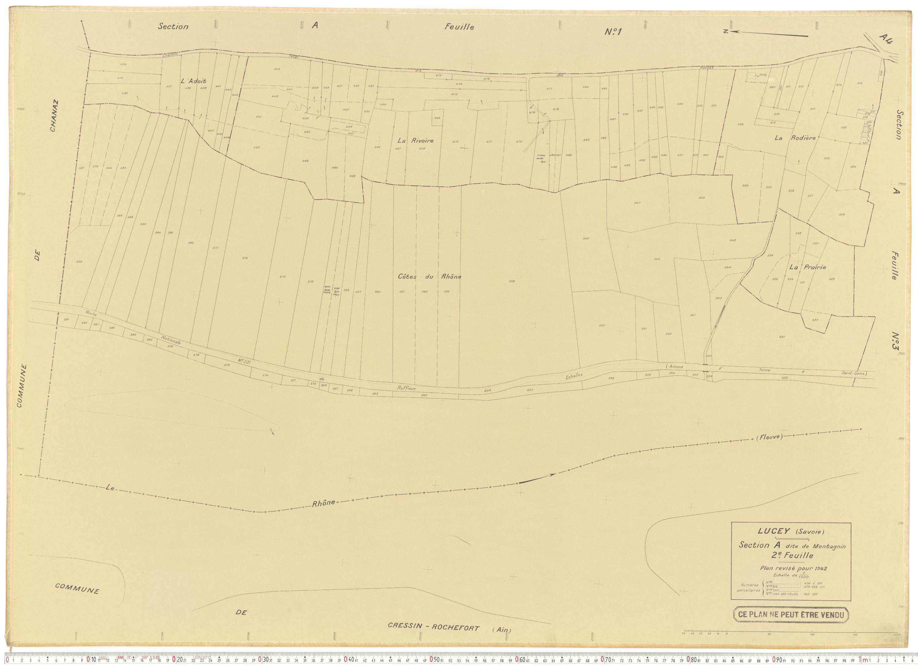 Lucey - Plans cadastraux du cadastre rénové.