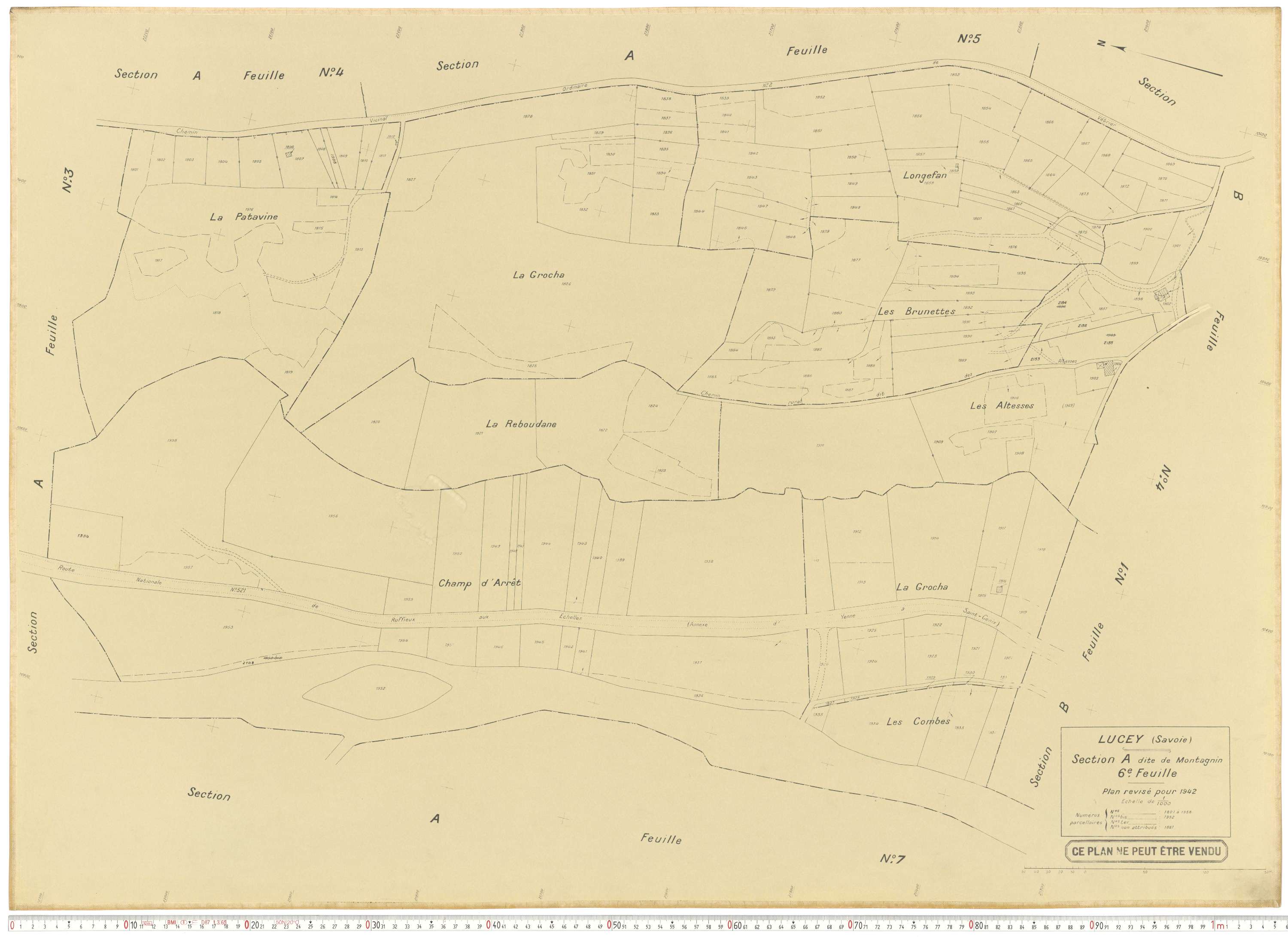 Lucey - Plans cadastraux du cadastre rénové.
