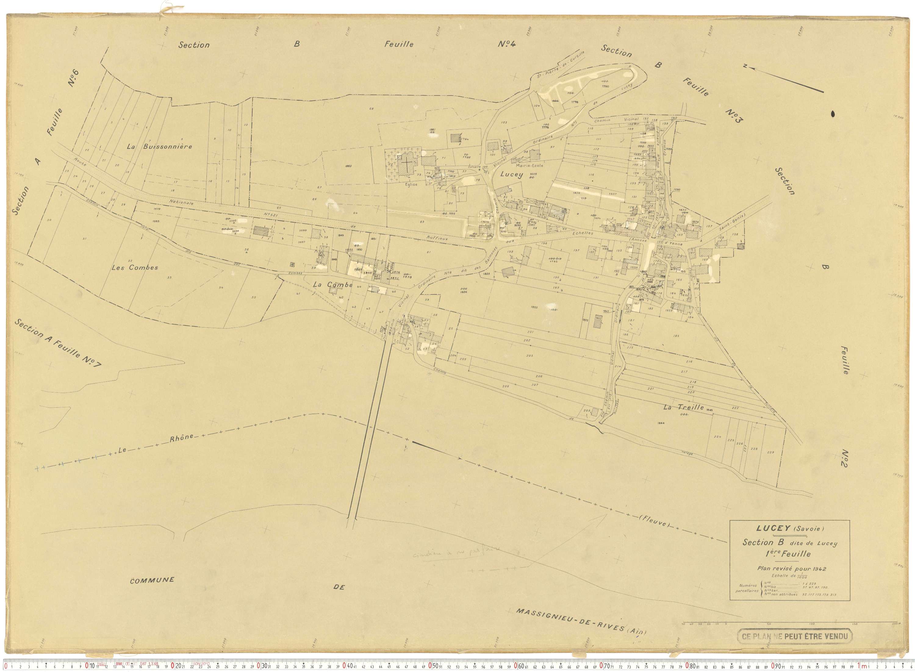 Lucey - Plans cadastraux du cadastre rénové.